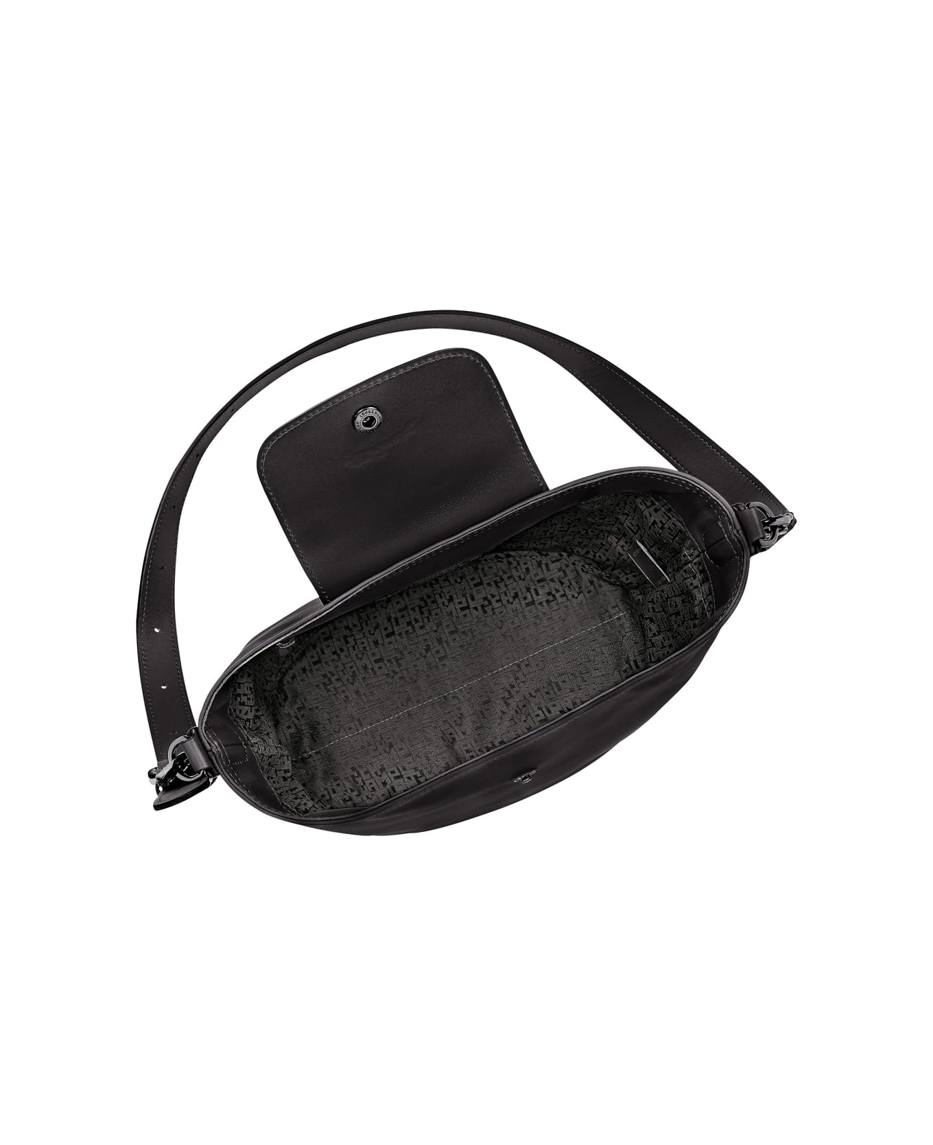 Longchamp 'le Pilage Xtra' Black Medium Shoulder Strap With Removable Shoulder Strap And Embossed Lgoo On The Front In Leather Woman - Black