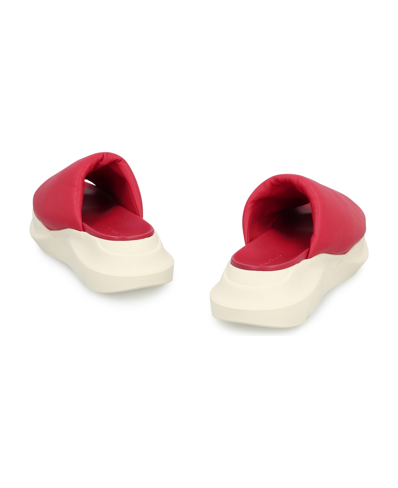 Rick Owens Geth Leather Slides - red