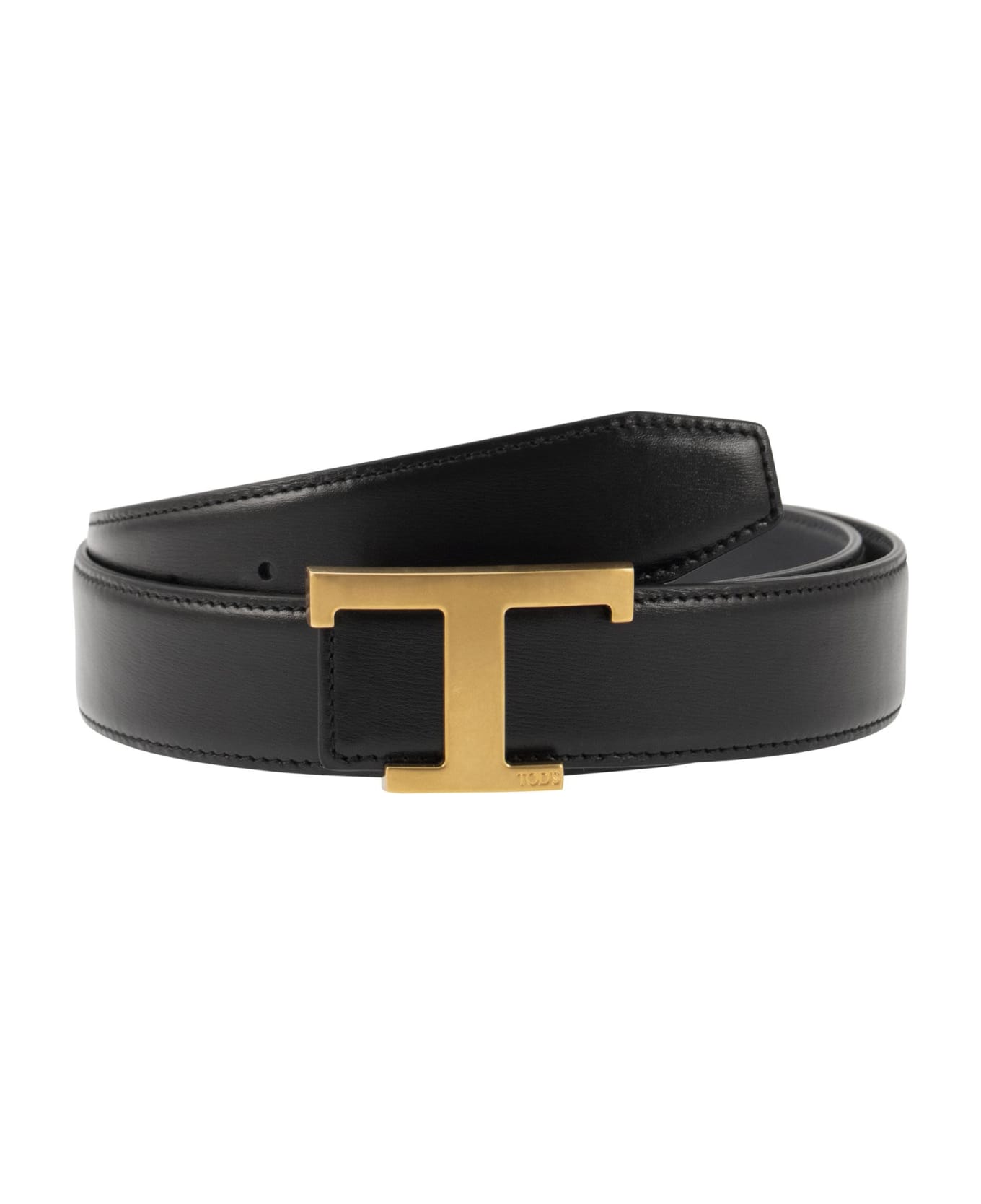Tod's Timeless Reversible Leather Belt - Black/blue