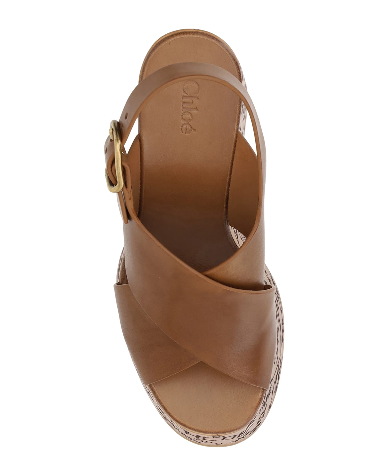 Chloé Maxime Wedge Sandal - Ginger Brown