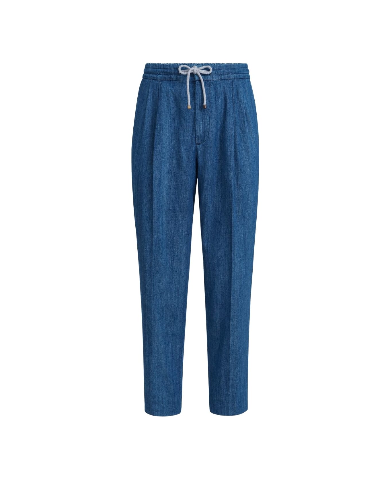 Brunello Cucinelli Cotton Trousers - Clear Blue