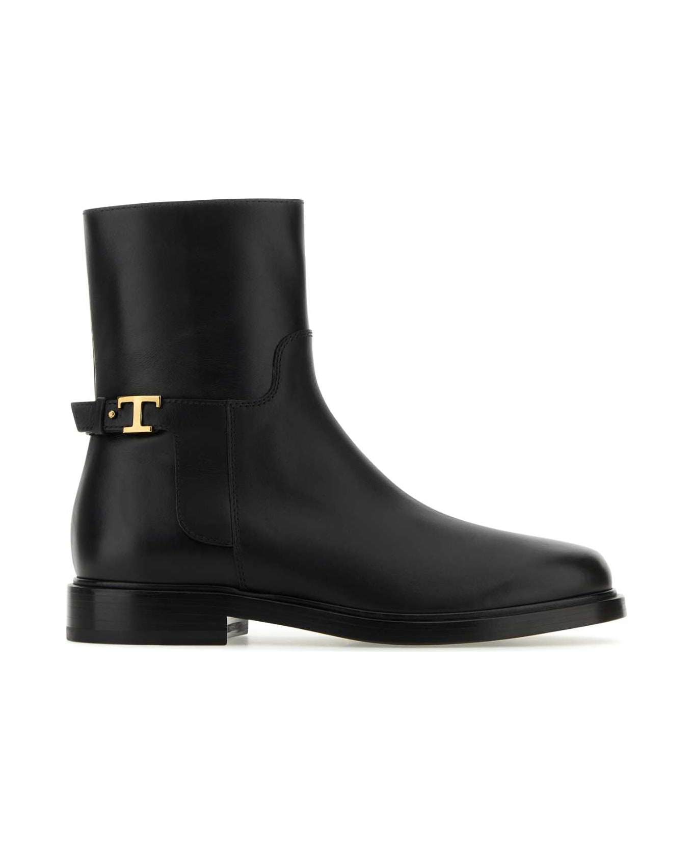 Tod's Black Leather Ankle Boots - NERO