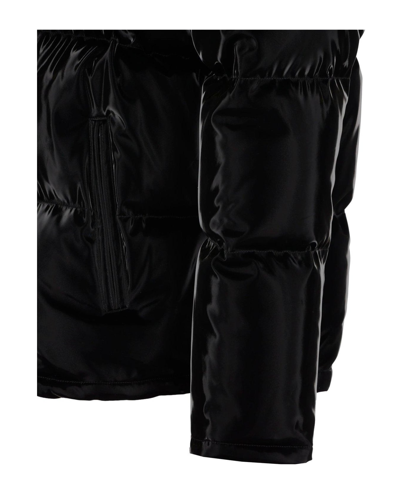Saint Laurent Lacquered-effect Oversized Down Jacket - NERO