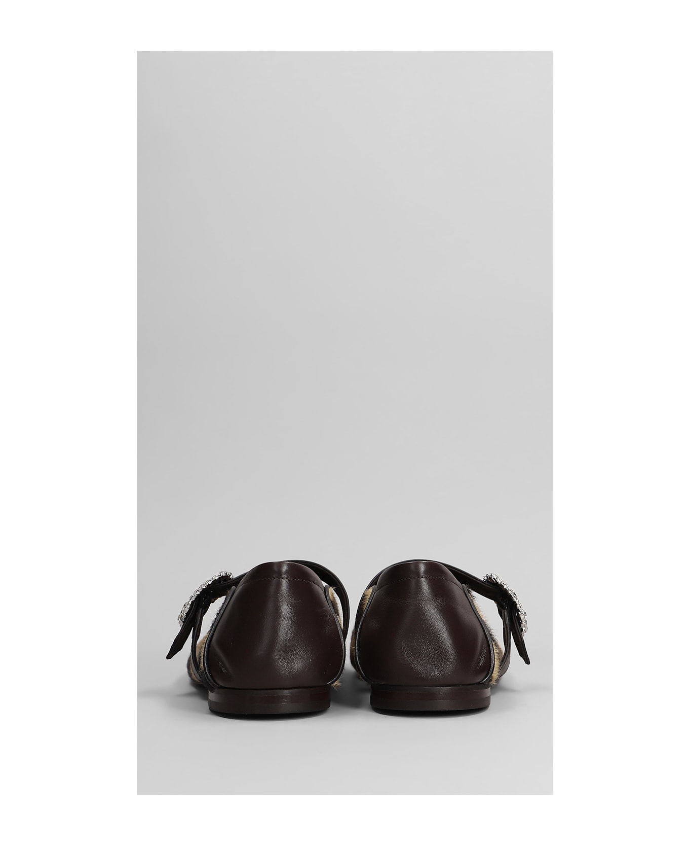 Wales Bonner Ballerina Buckle Ballet Flats In Animalier Pony Skin - Animalier