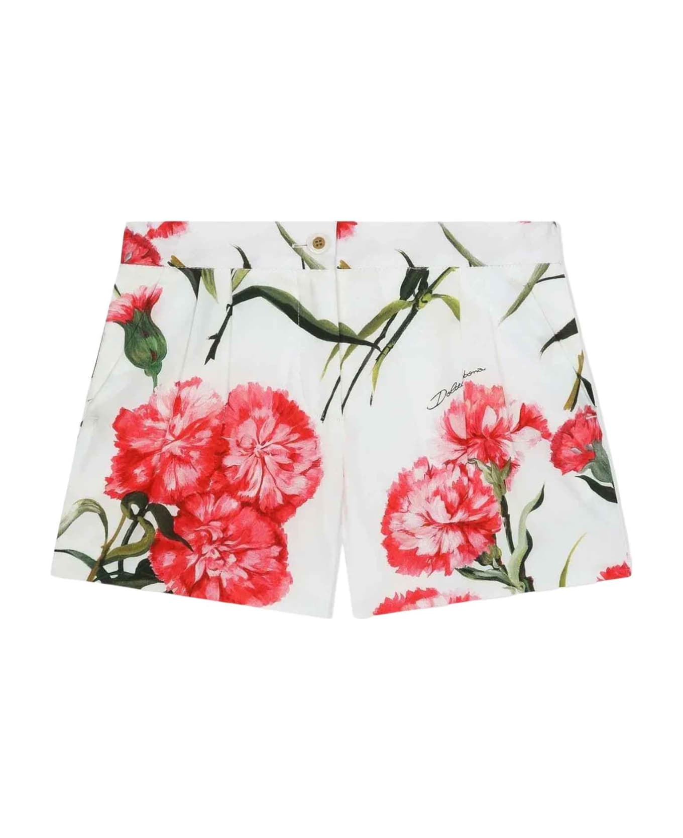 Dolce ADJUSTABLE & Gabbana White Shorts Girl - WHITE/RED