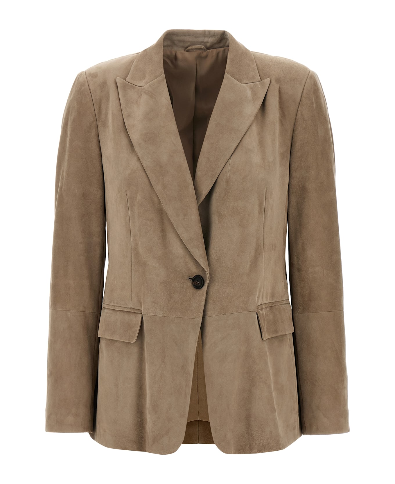 Brunello Cucinelli Suede Blazer - Beige