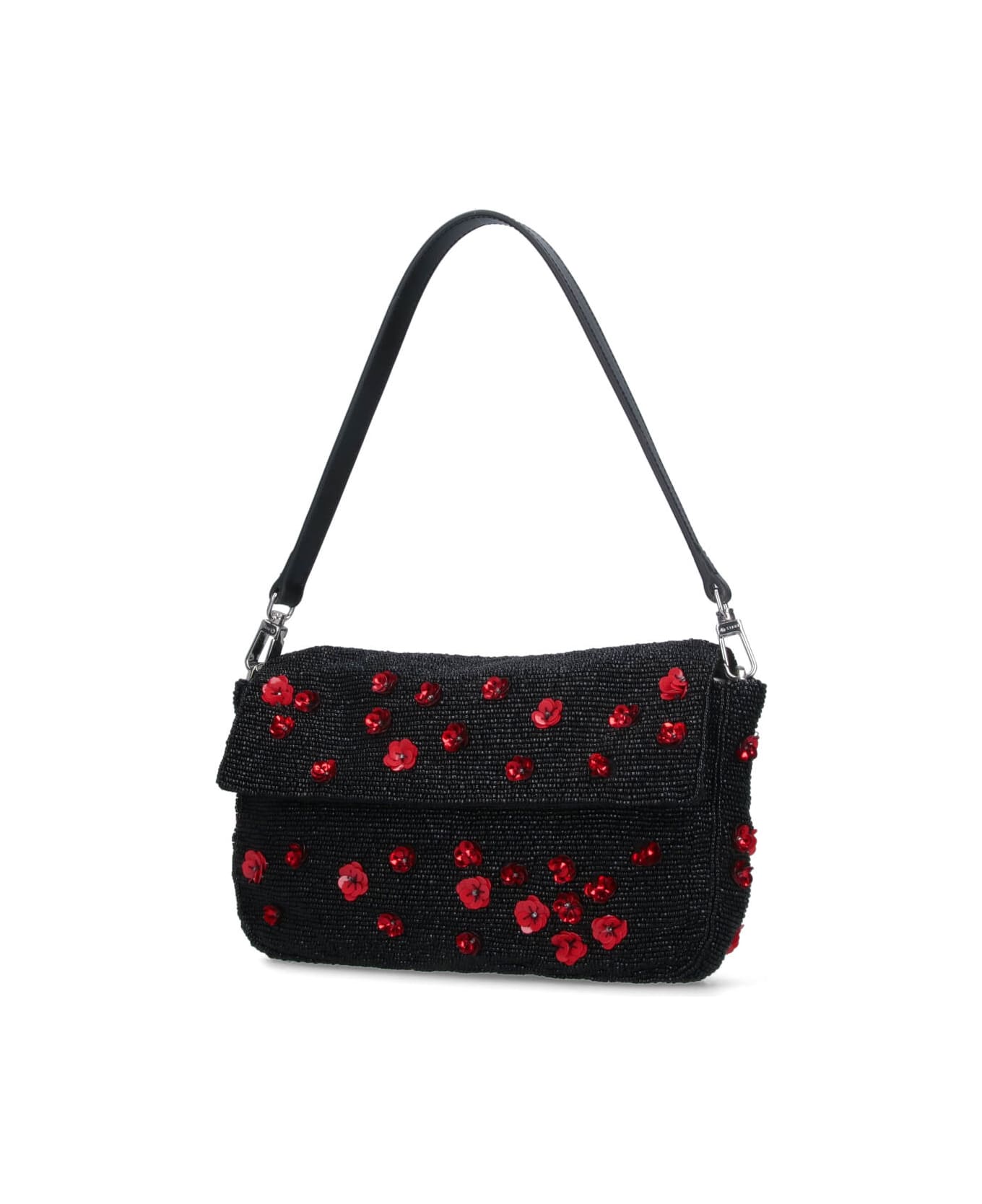 STAUD 
timmy Poppy
 Rhinestone Shoulder Bag - Black  