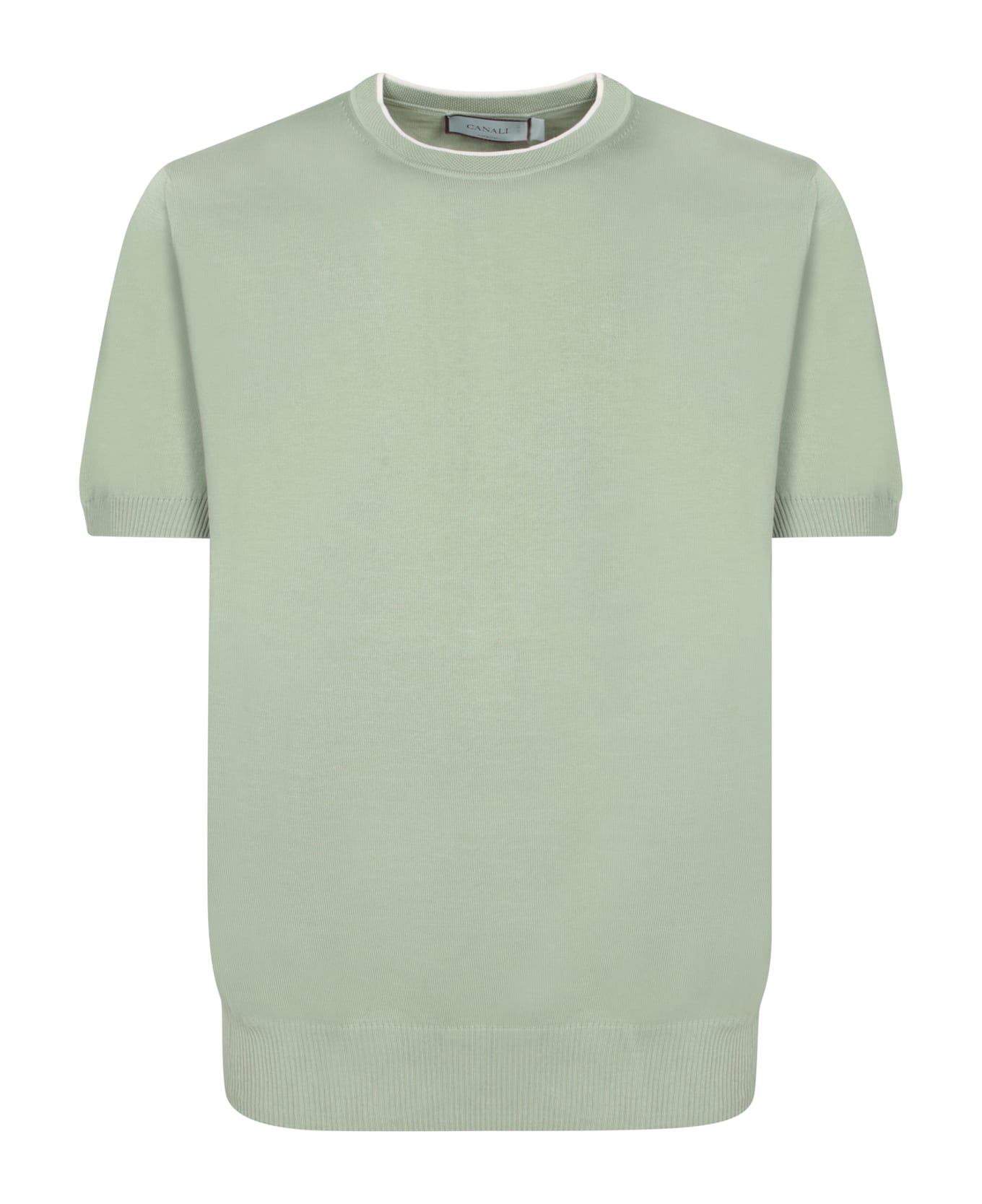 Canali Sage Cotton T-shirt - Green シャツ
