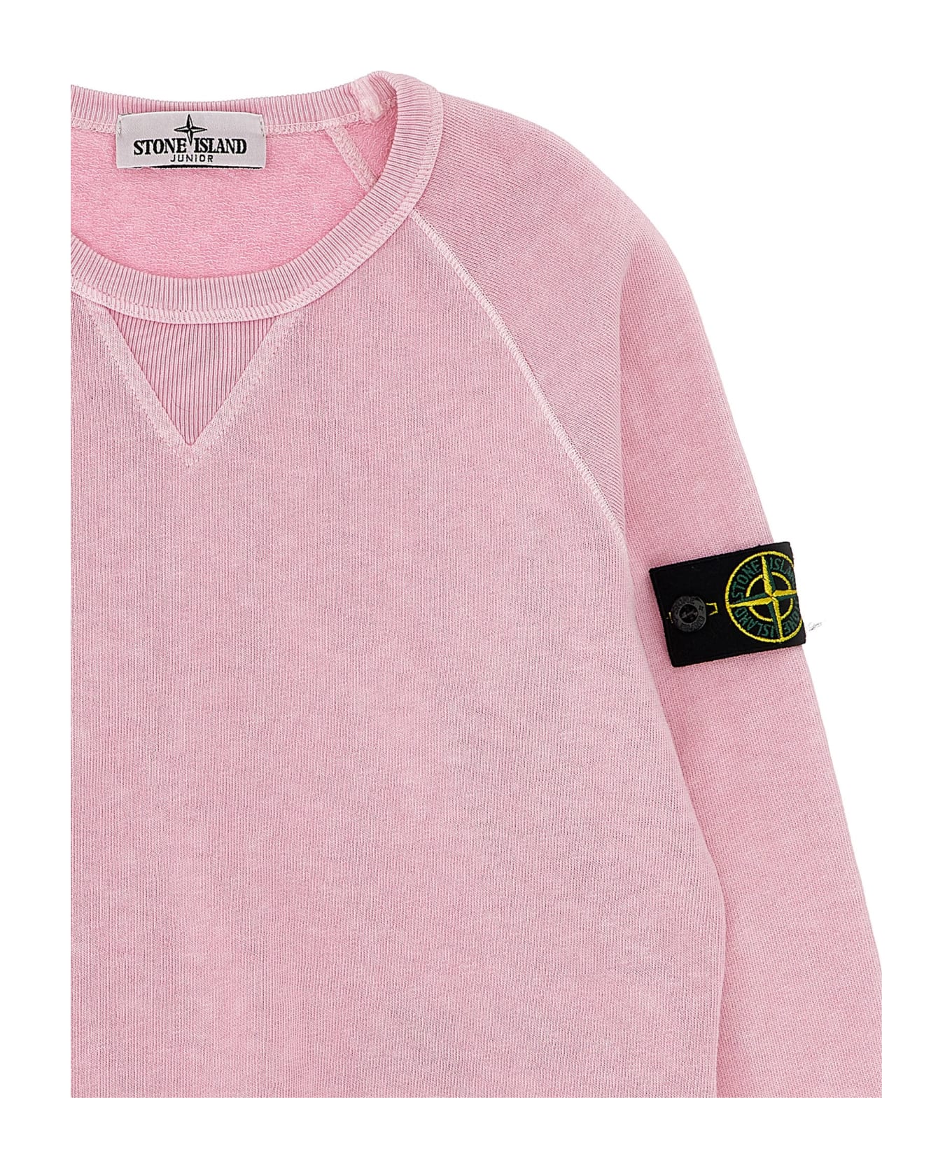 Stone Island Junior Logo Badge Sweatshirt - Pink