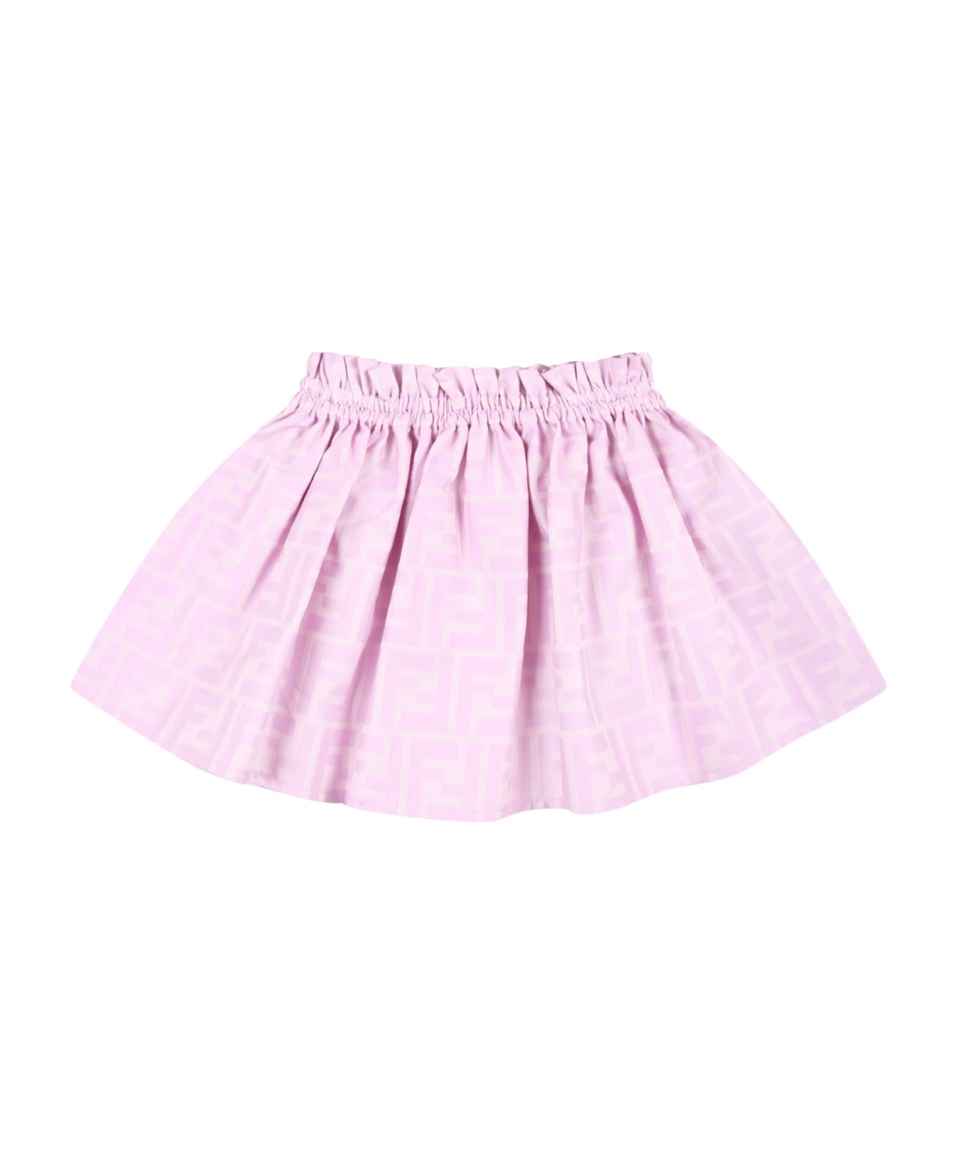 Fendi Pink Skirt For Baby Girl With Ff - Pink