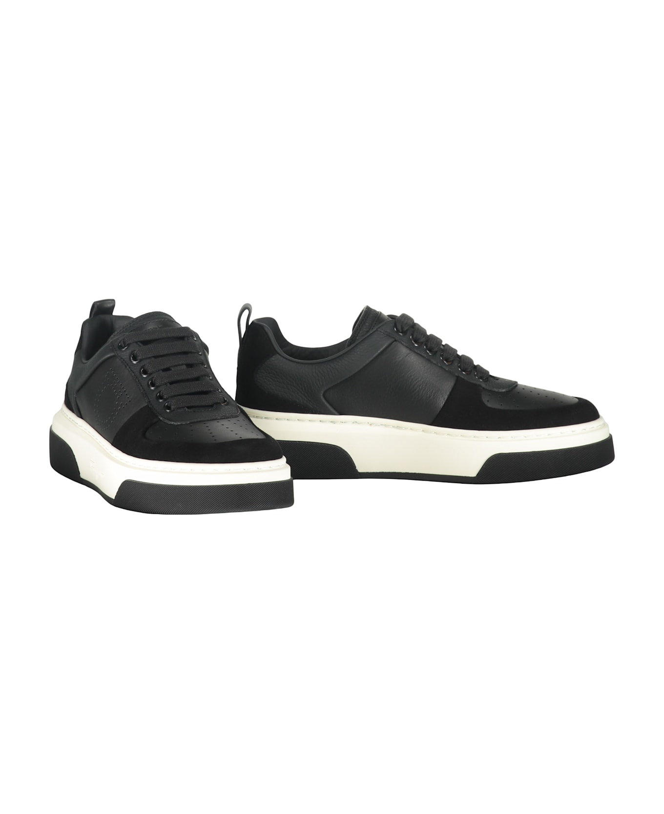 Ferragamo Leather Low-top Sneakers - black