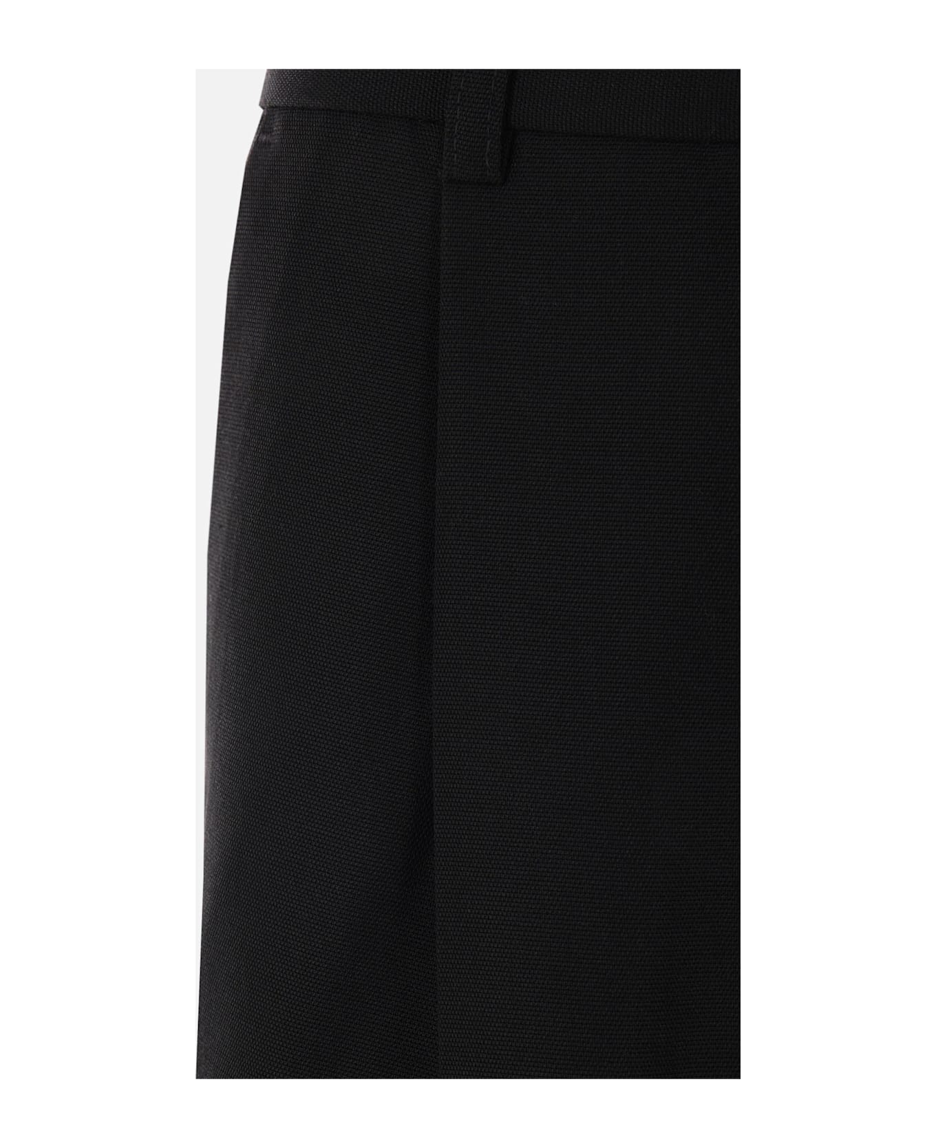 Totême Wool Blend Pleated Trousers - Black