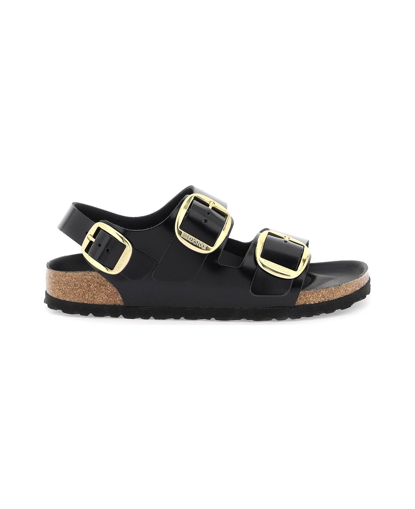 Birkenstock 
milano
 Big Buckle Sandals - SHINE BLACK (Black)