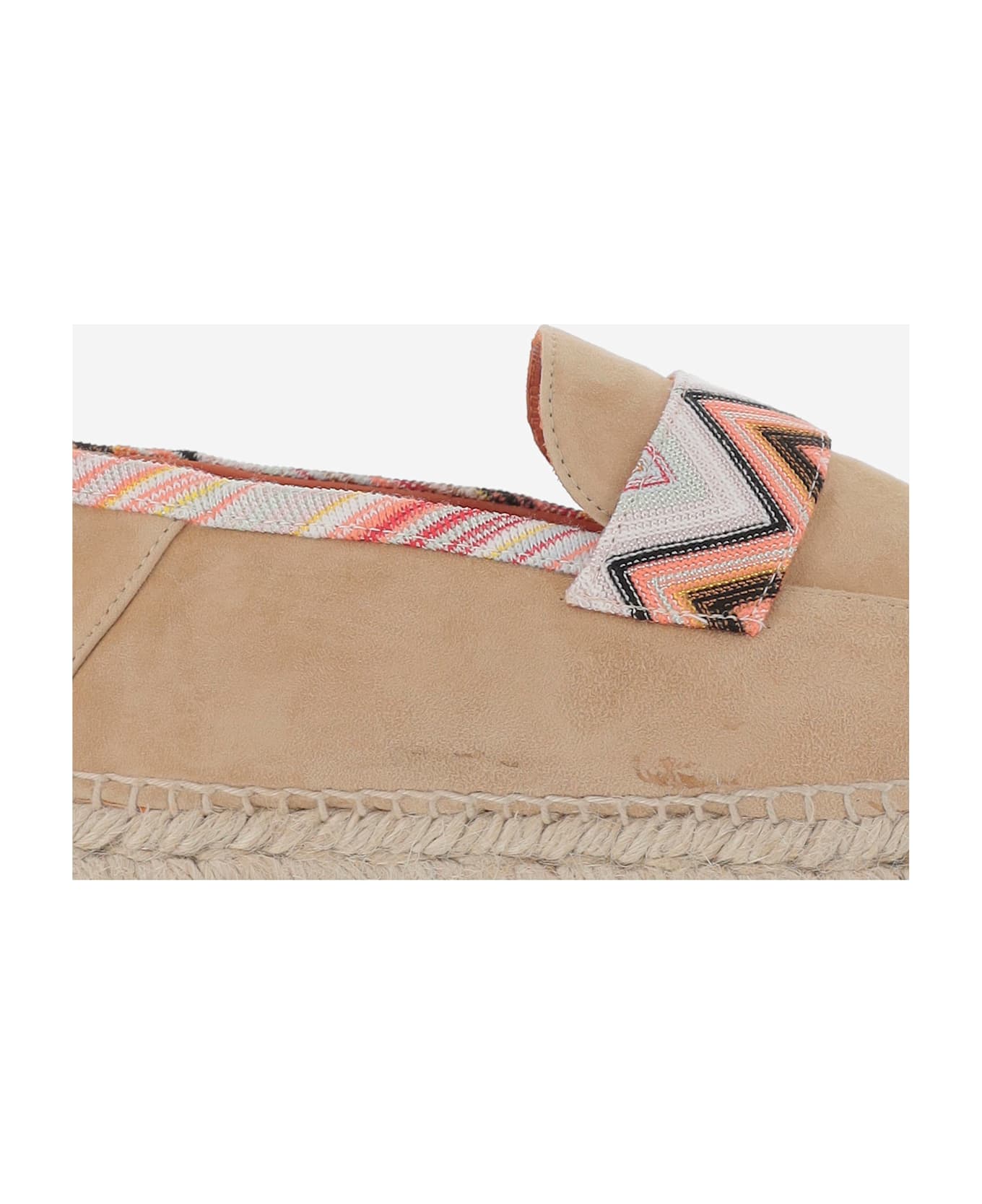 Missoni Viscose Blend Espadrilles With Zigzag Pattern - Beige レースアップシューズ