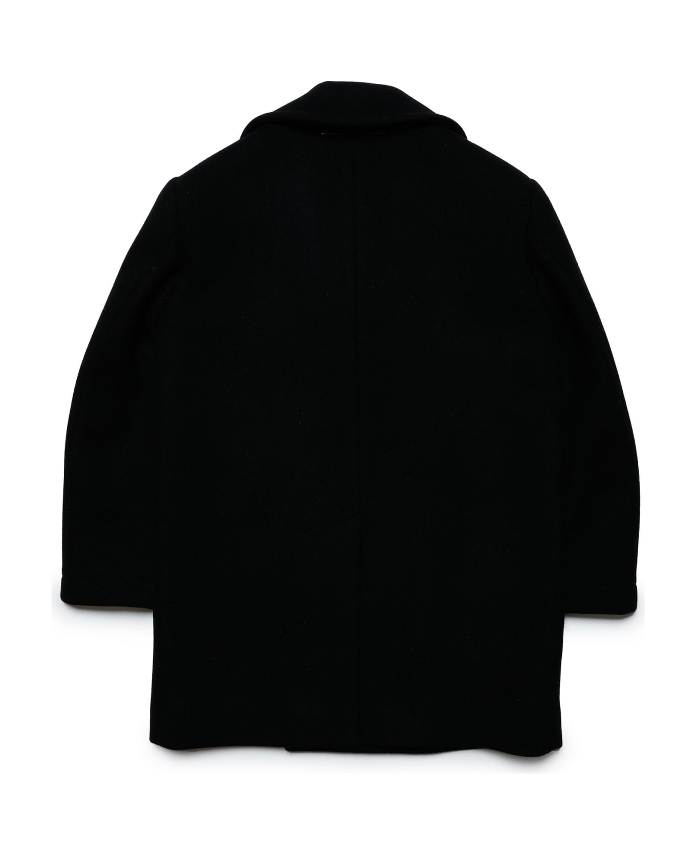MM6 Maison Margiela Mm6j55u Jacket Maison Margiela Double-breasted Wool-blend Cloth Coat - Black