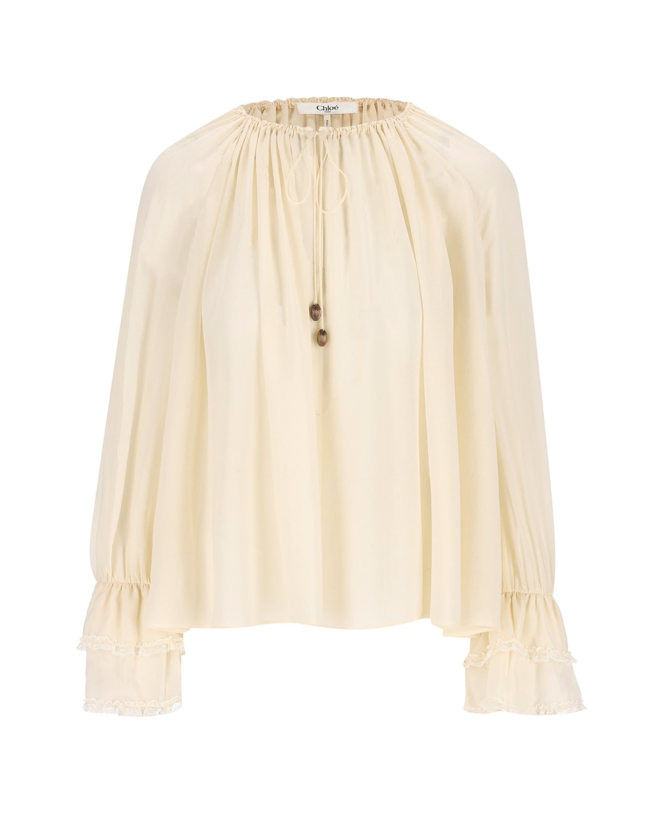 Chloé Frill Blouse - PRISTINE WHITE