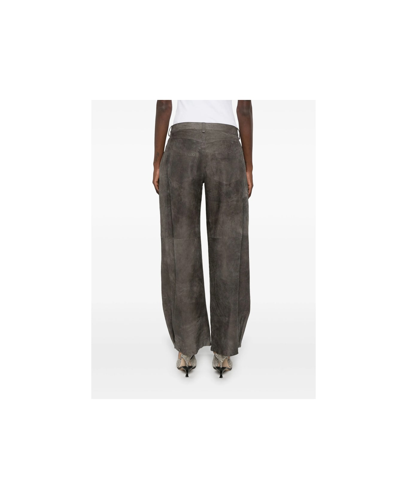 Salvatore Santoro Leather Pant - GREY