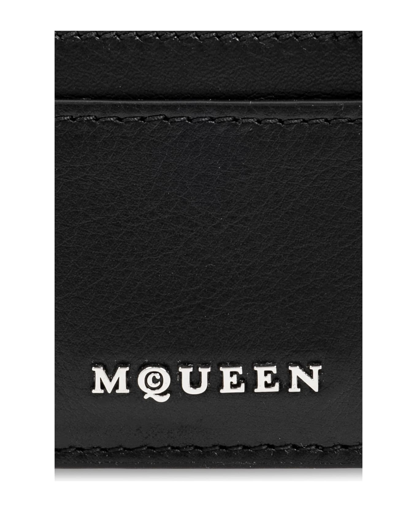 Alexander McQueen Sling Logo Plaque Card Holder - BLACK