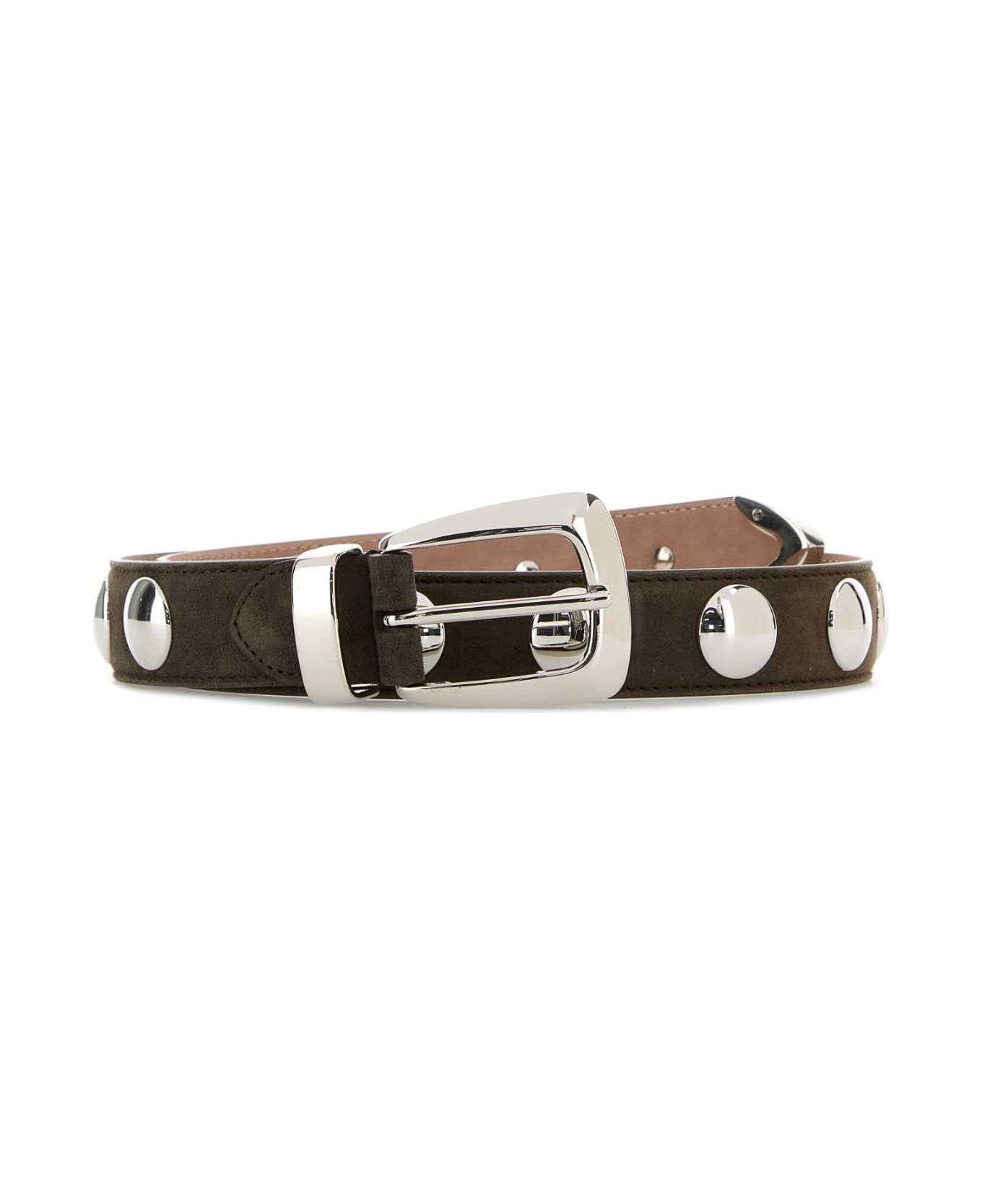 Khaite Mud Suede Benny Belt - EBANO