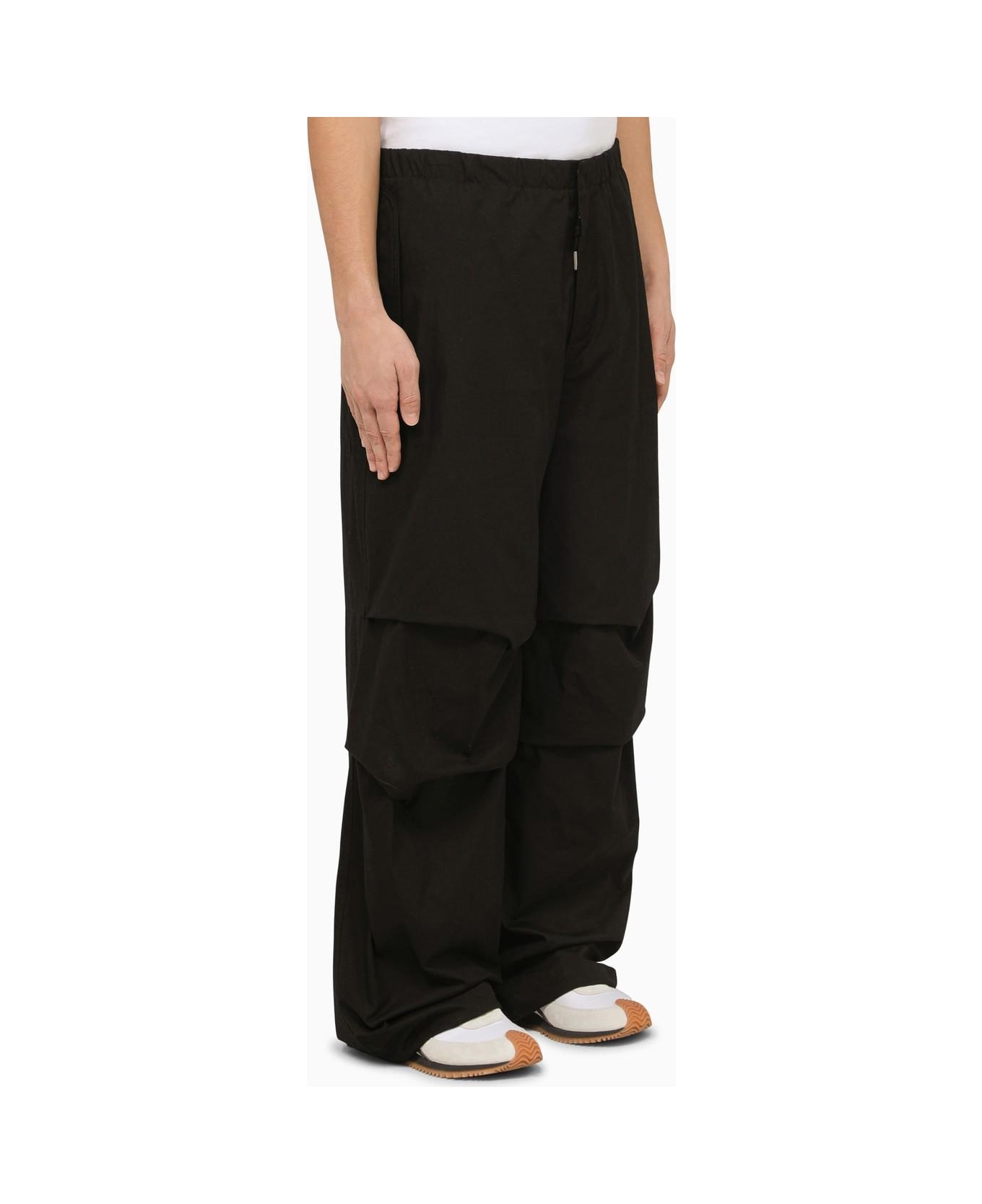 Jil Sander Black Oversize Cotton Trousers ボトムス