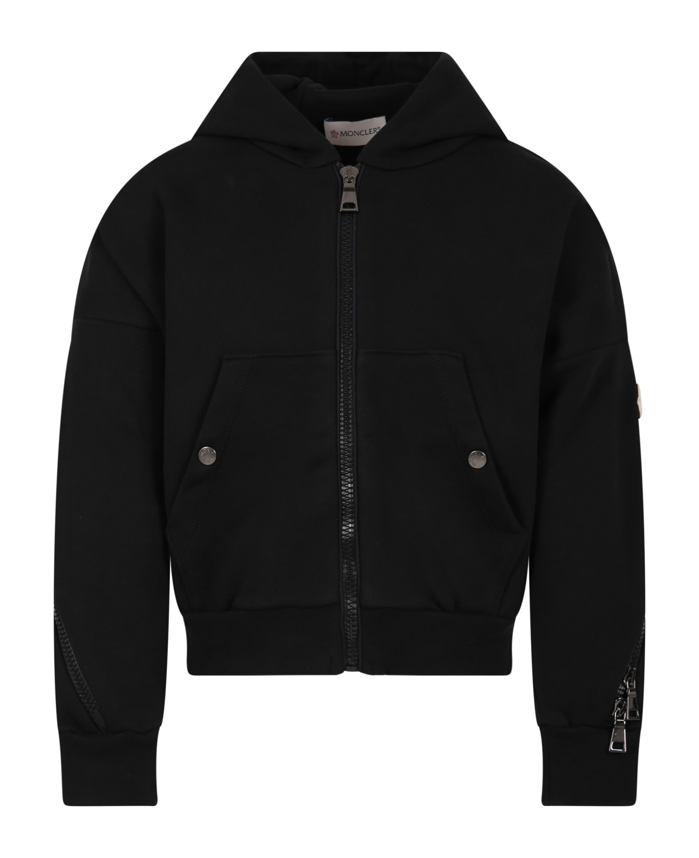 Moncler Black Sweatshirt For Girl - Black