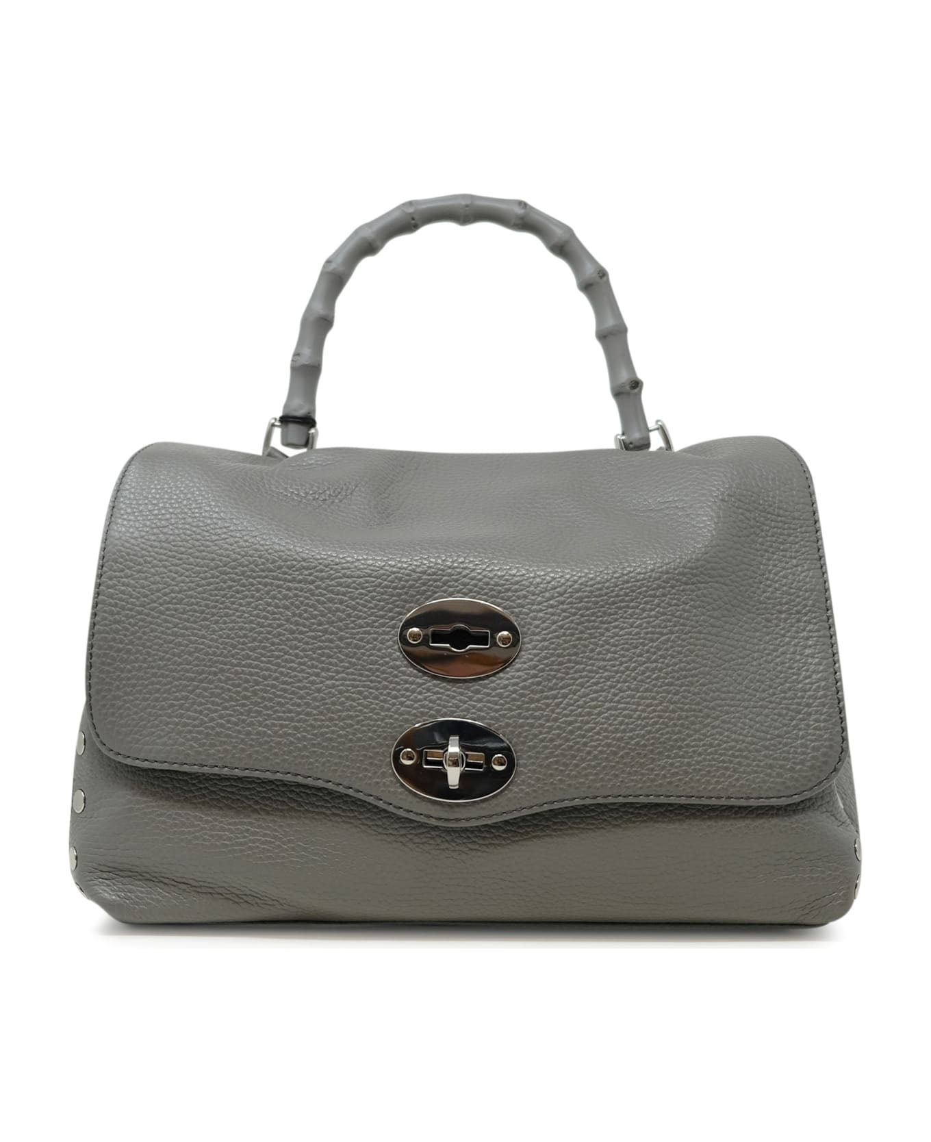 Zanellato 068010-0950000-z0130 Grey Montebianco Postina Daily S Bamboo Leather Handbag - GREY