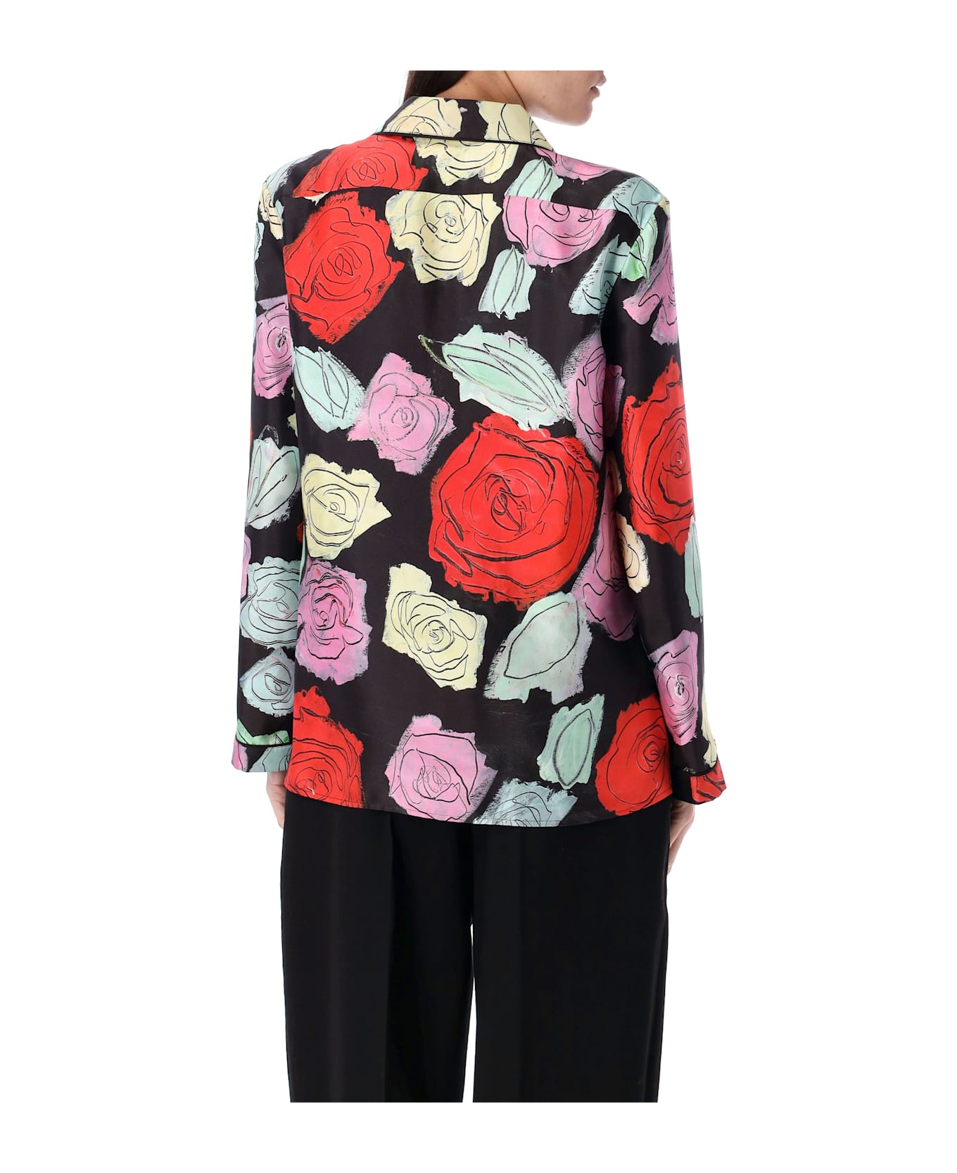 Marni Roses Print Pyjama Shirt - BLACK MULTI ROSE