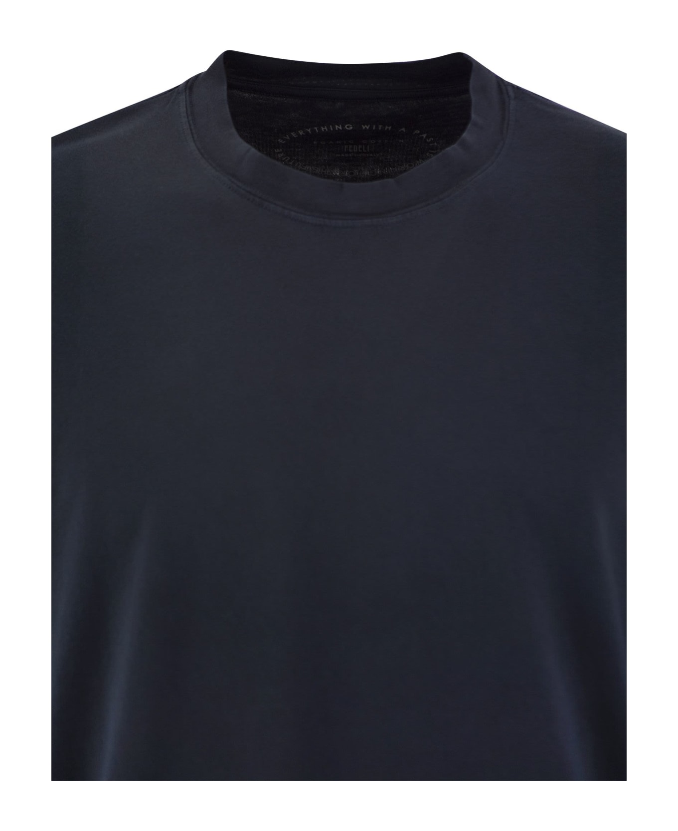 Fedeli Short-sleeved Cotton T-shirt - Blue