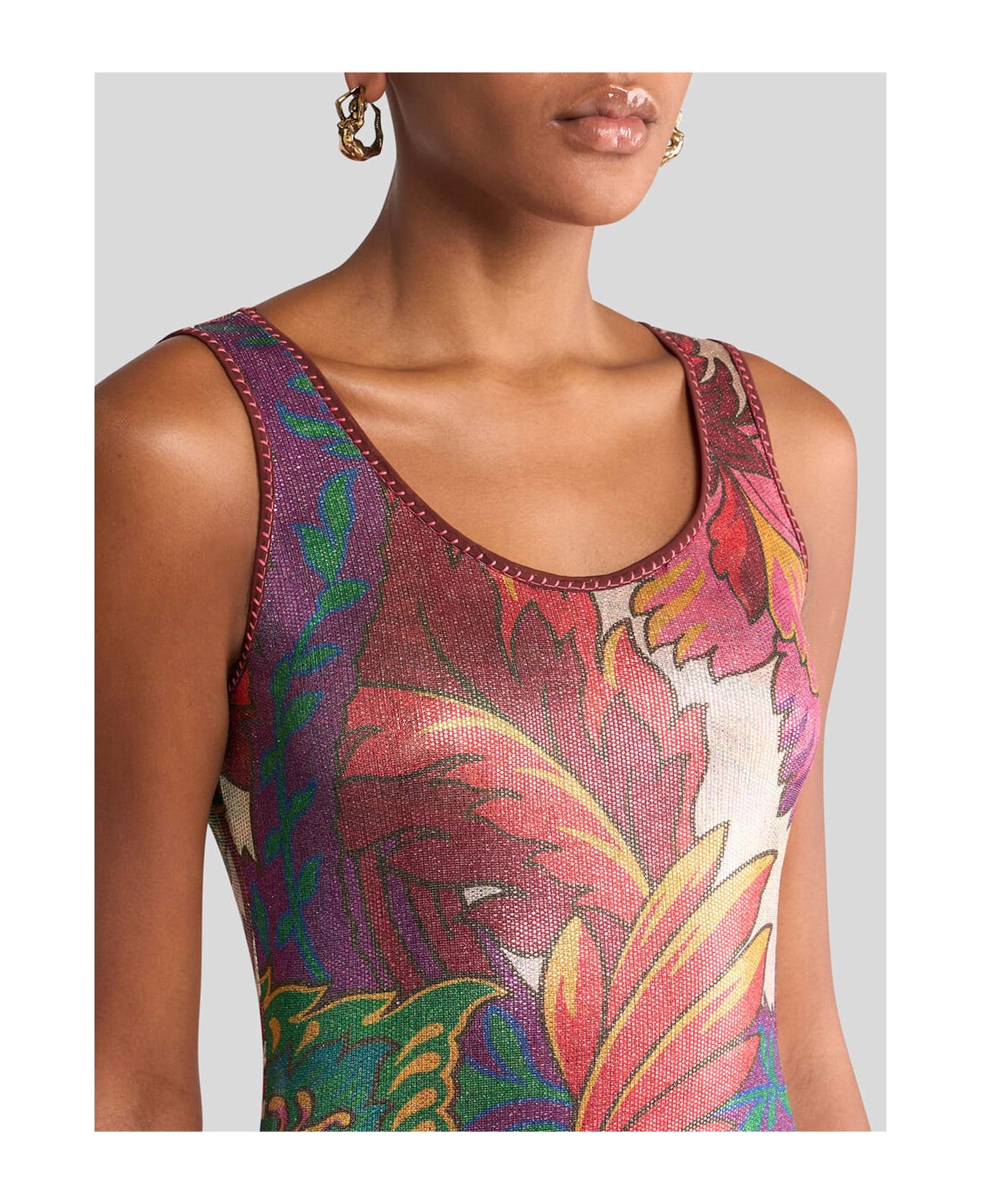 Etro Laminated Jersey Dress - Multicolour