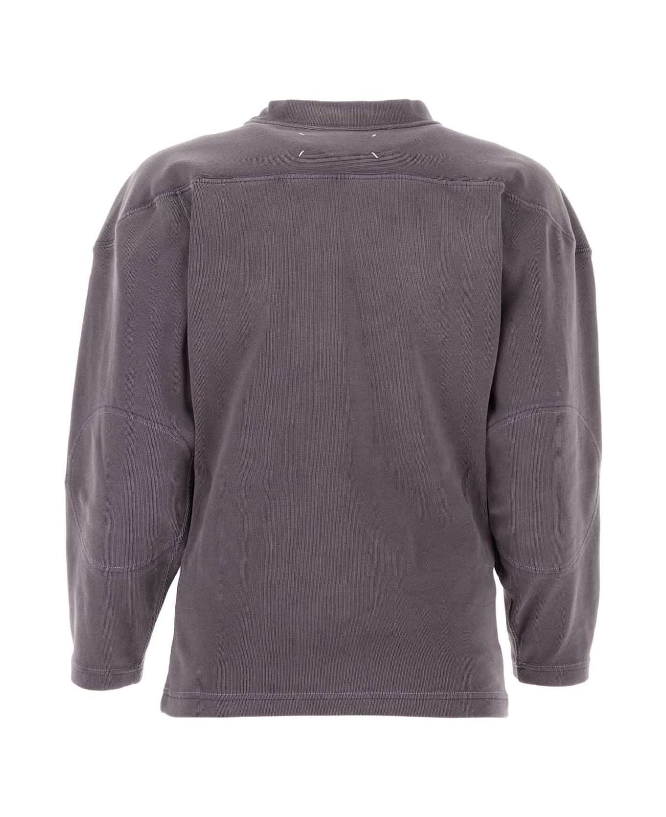 Maison Margiela Purple Cotton Sweatshirt - AUBERGINE