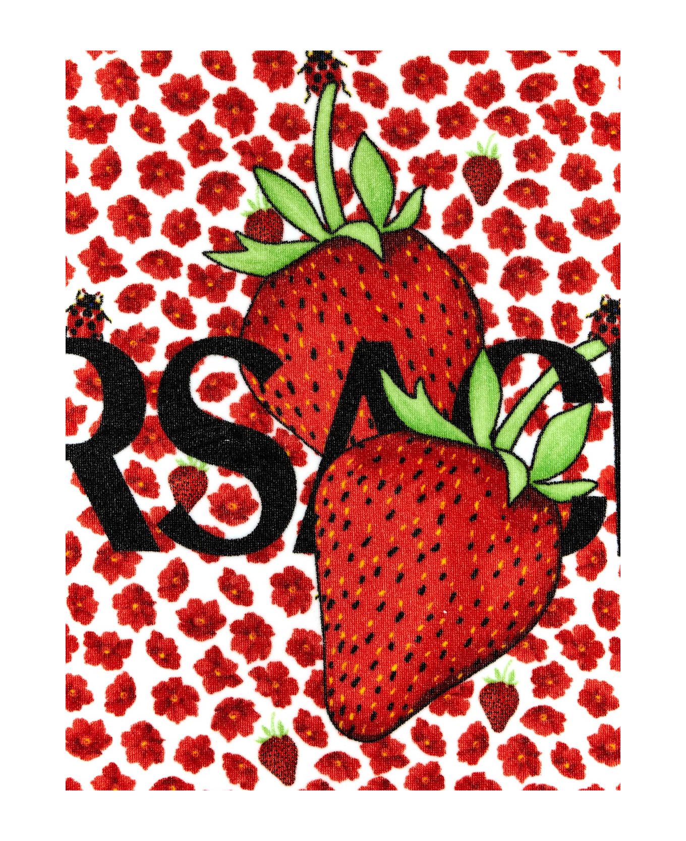 Versace Beach Towel 'strawberry Garden' - Multicolor