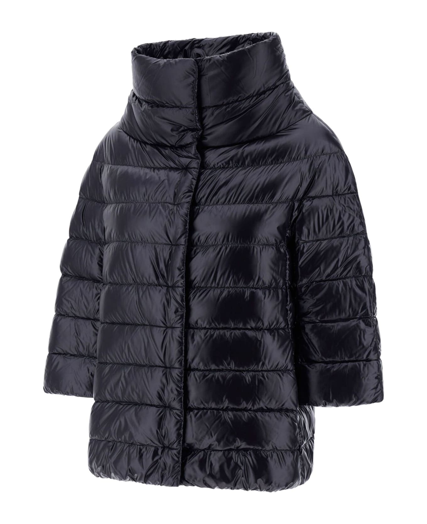 Herno Black Nylon Aminta Cape - Black