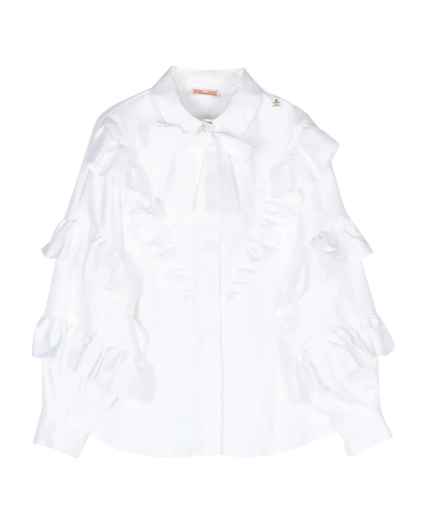 Elisabetta Franchi La Mia Bambina White Shirt Girl - Bianco