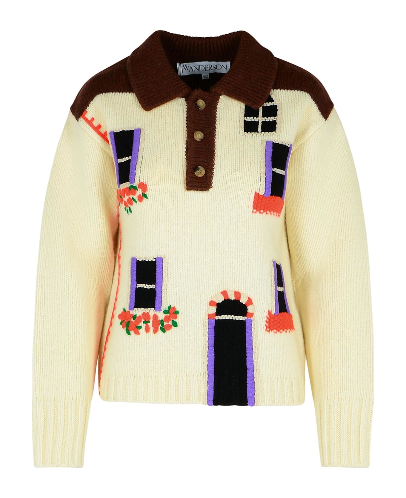 J.W. Anderson Beige Wool Sweater - MultiColour