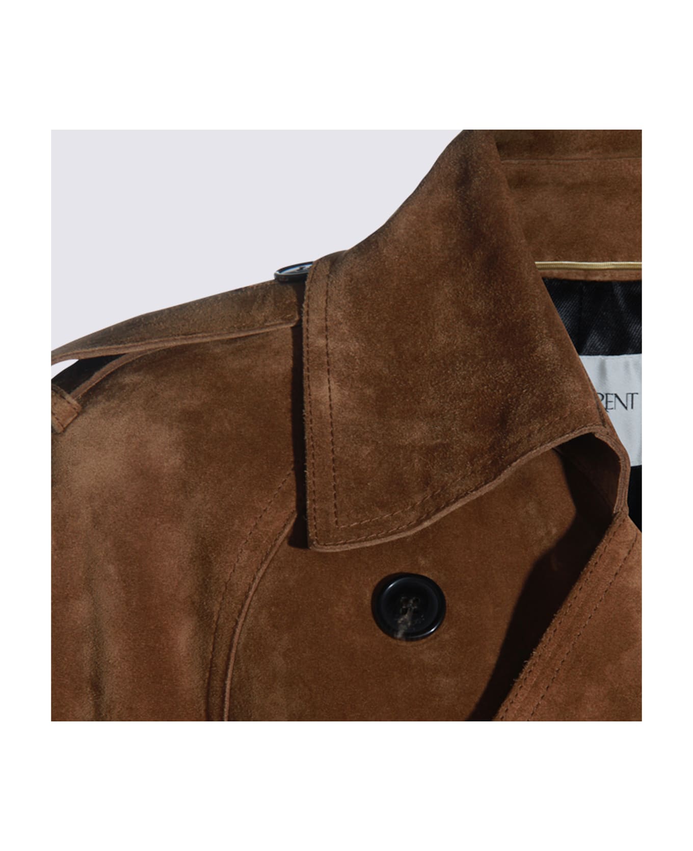 Saint Laurent Brown Leather Trench Coat