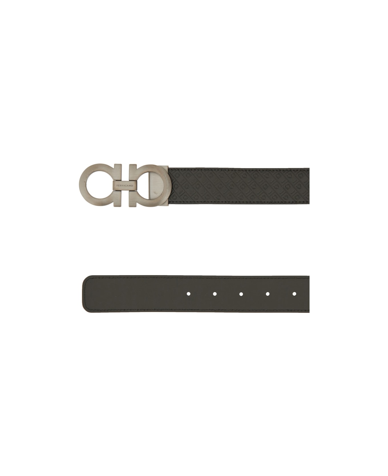 Ferragamo Reversible "hooks" Belt - BLACK