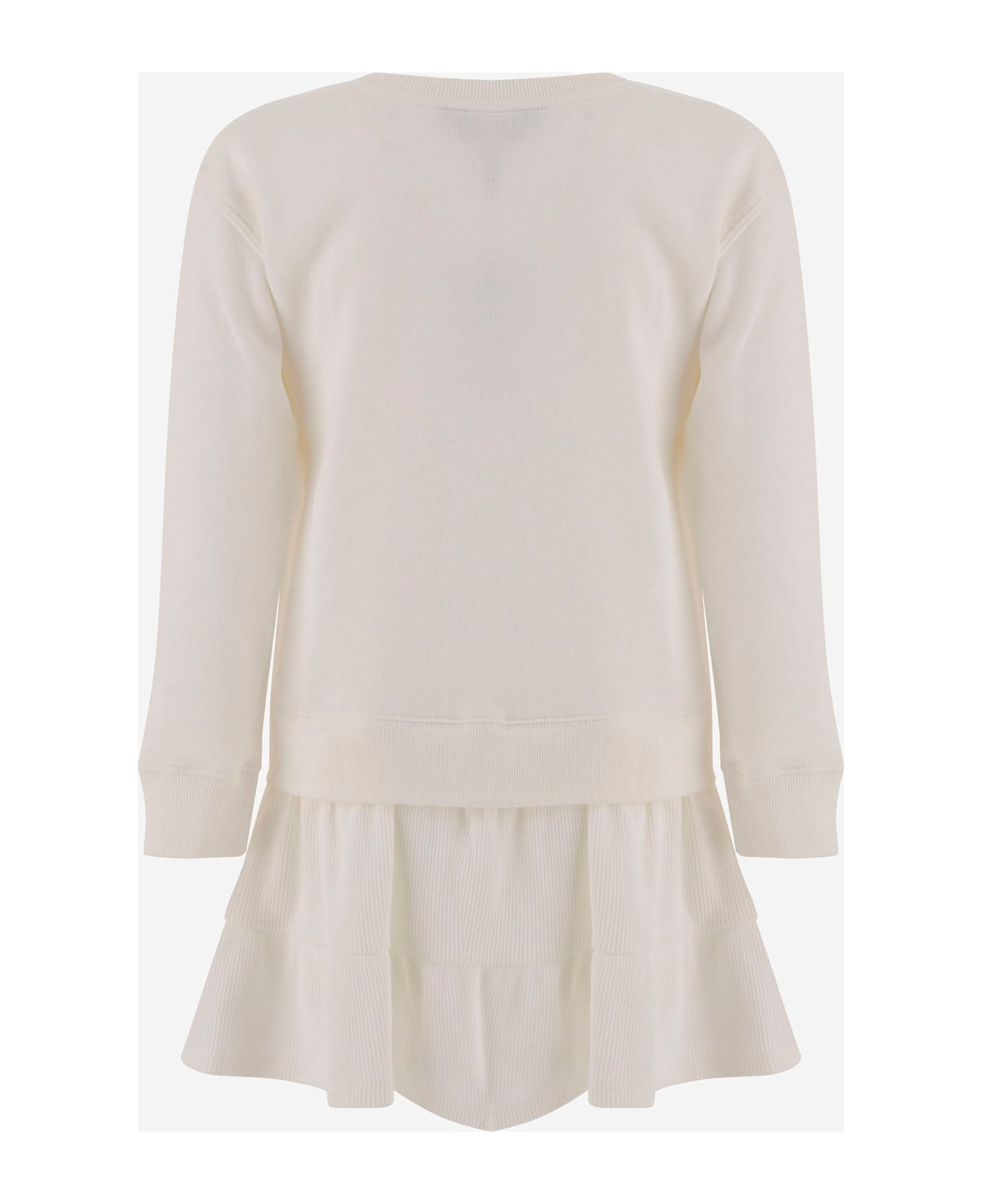 Polo Ralph Lauren Cotton Blend Dress With Polo Bear Print - White