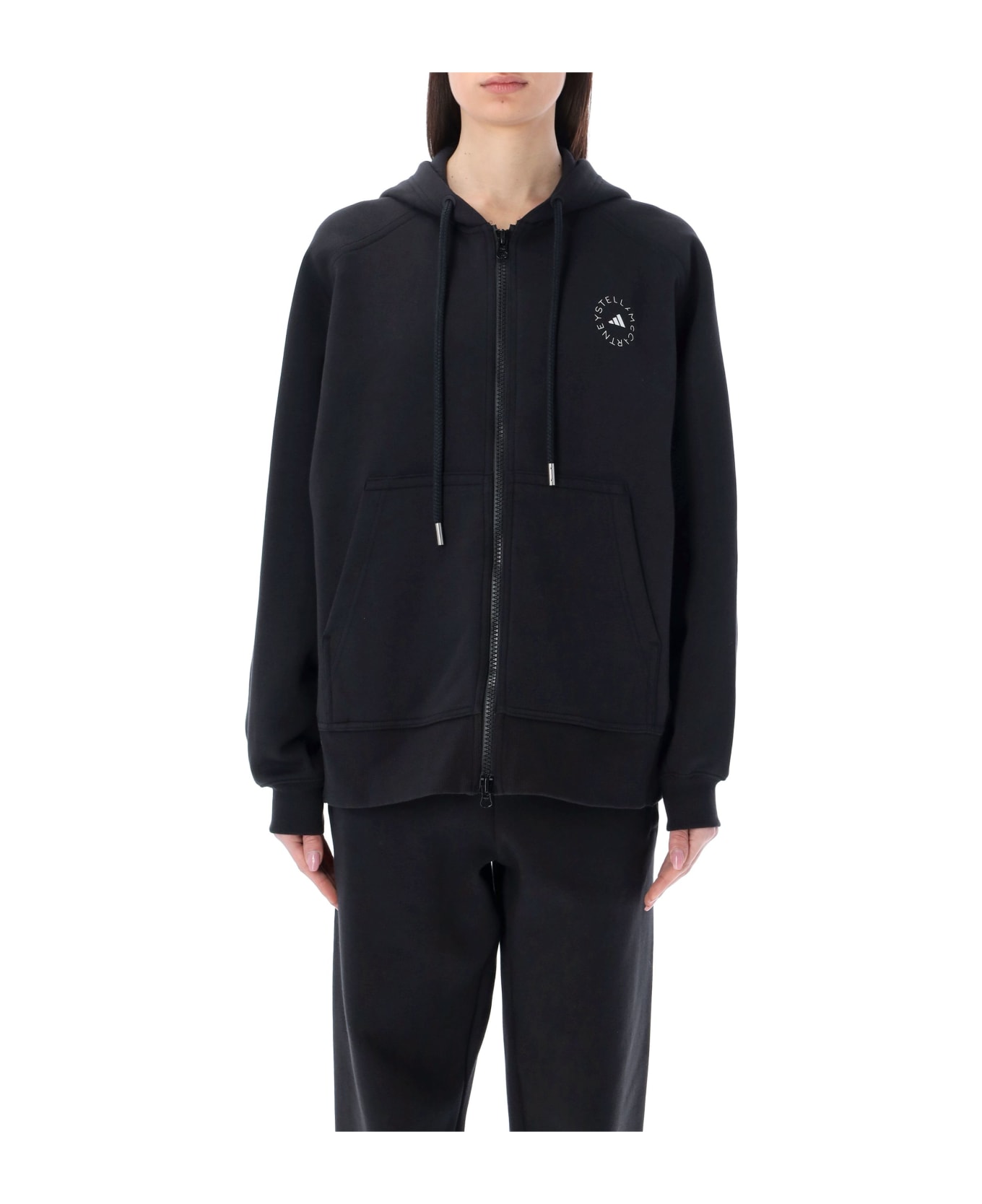 Adidas by Stella McCartney Full-zip Logo Hoodie - Black/white ジャケット