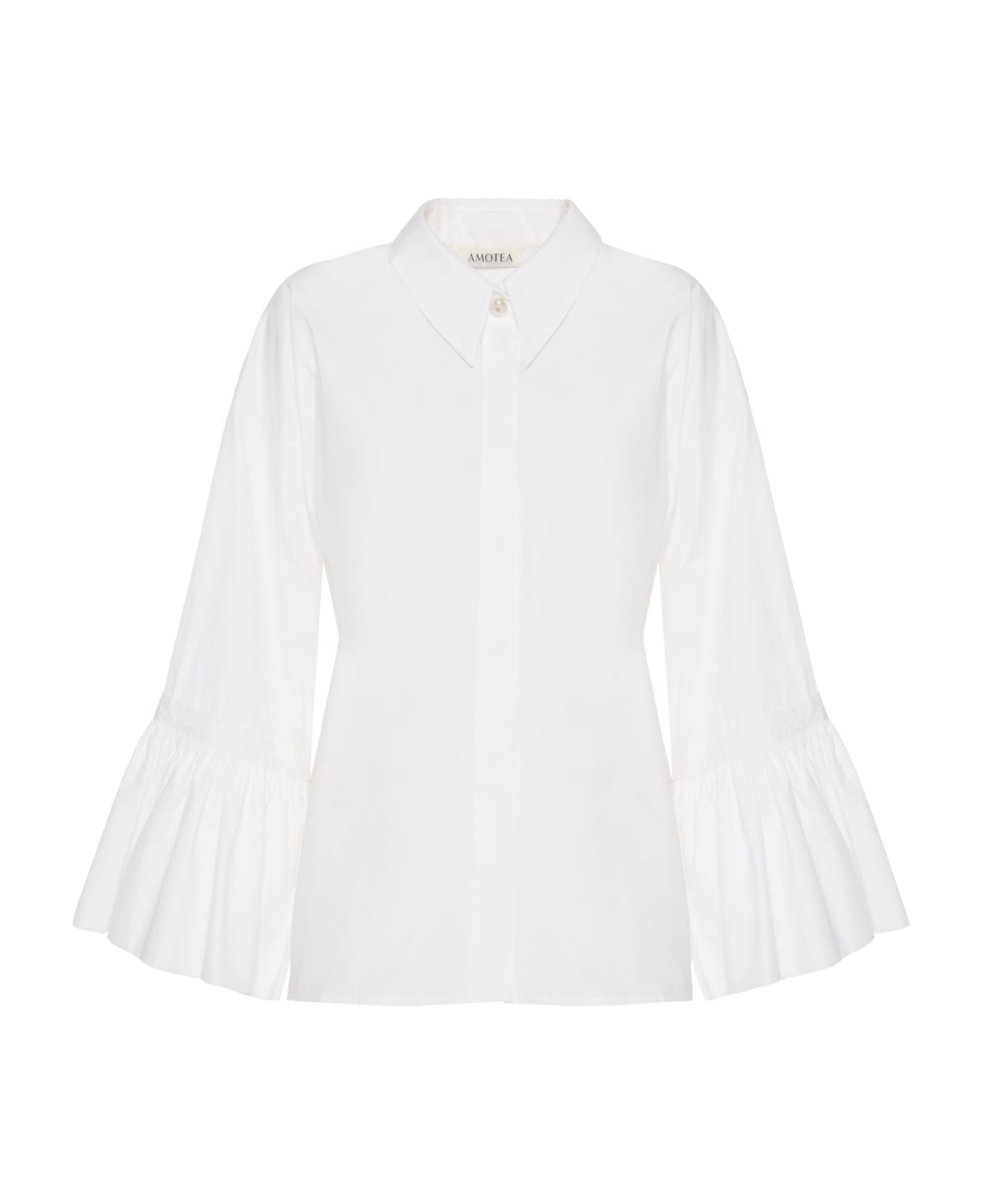 Amotea Claudia Shirt In White Poplin - White