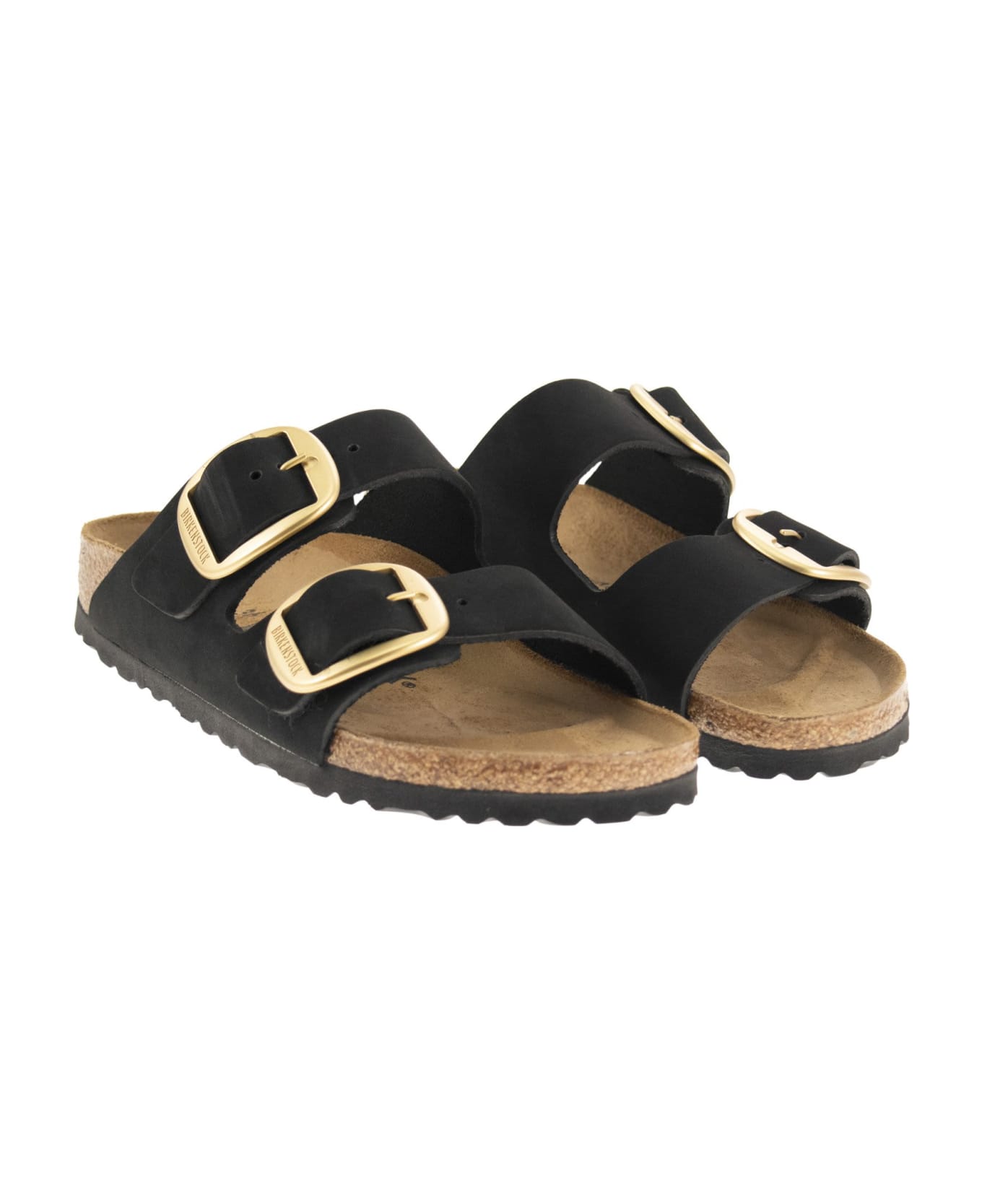 Birkenstock Arizona - Leather Slipper With Large Buckle - Black