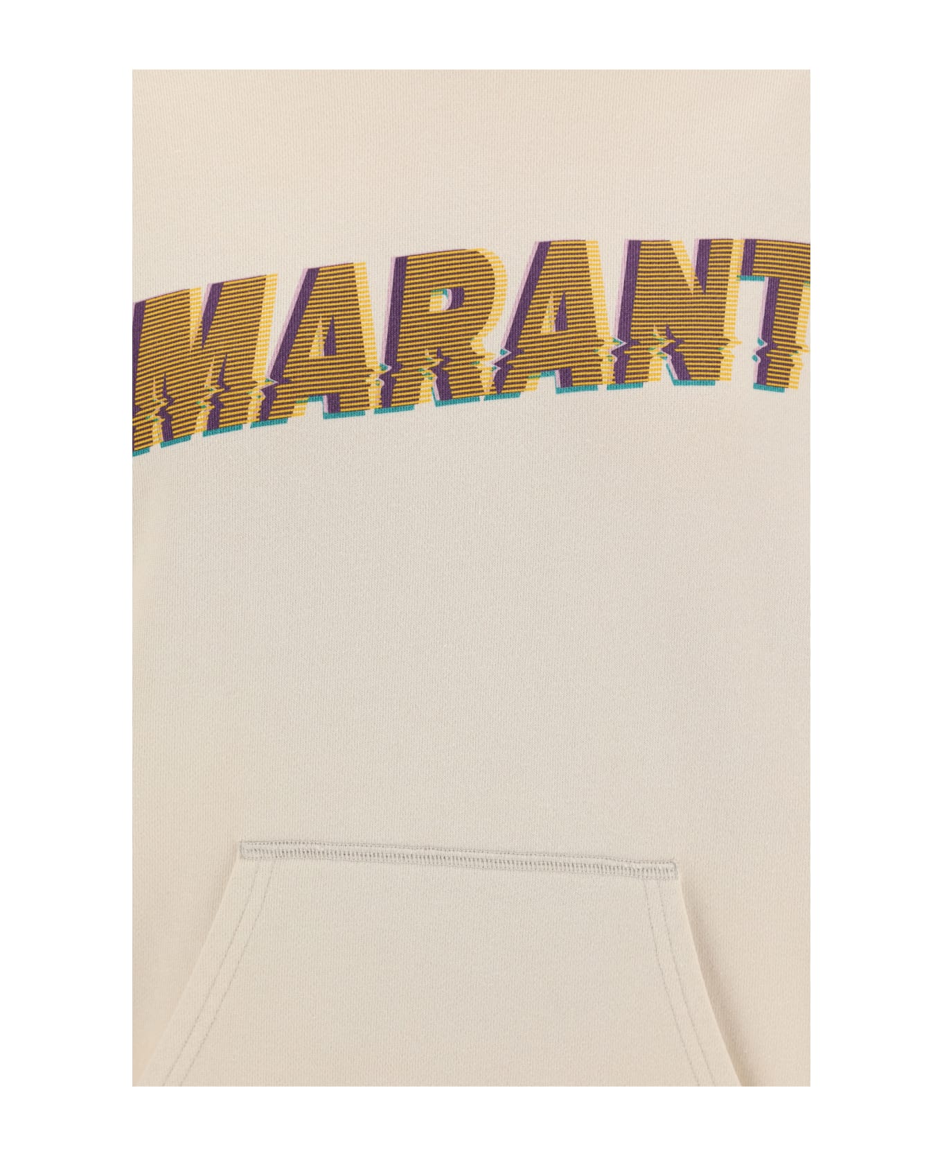 Marant Étoile Cotton Mansel Hooded Sweatshirt - Ecru/orange