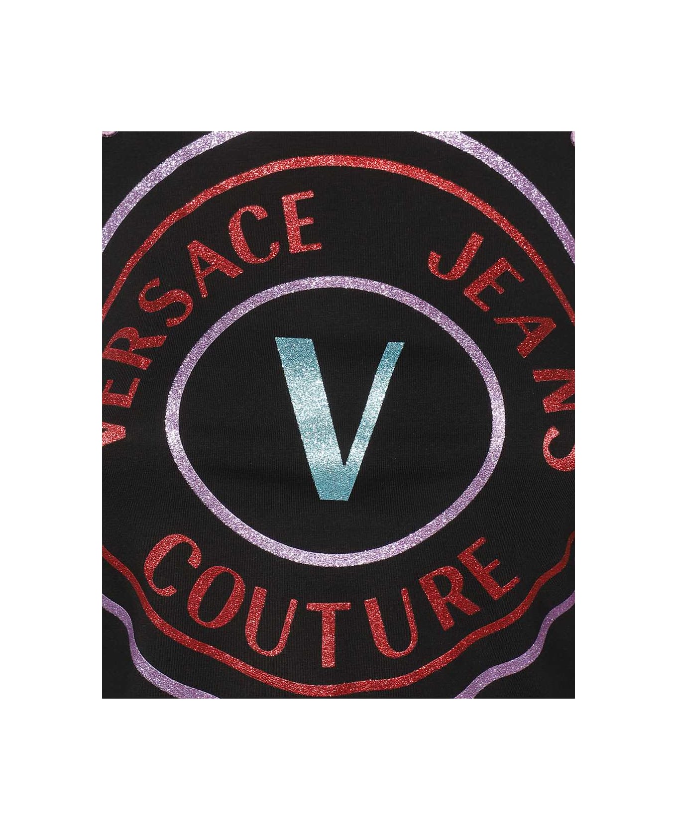 Versace Jeans Couture Long Sleeve Crop Top - black