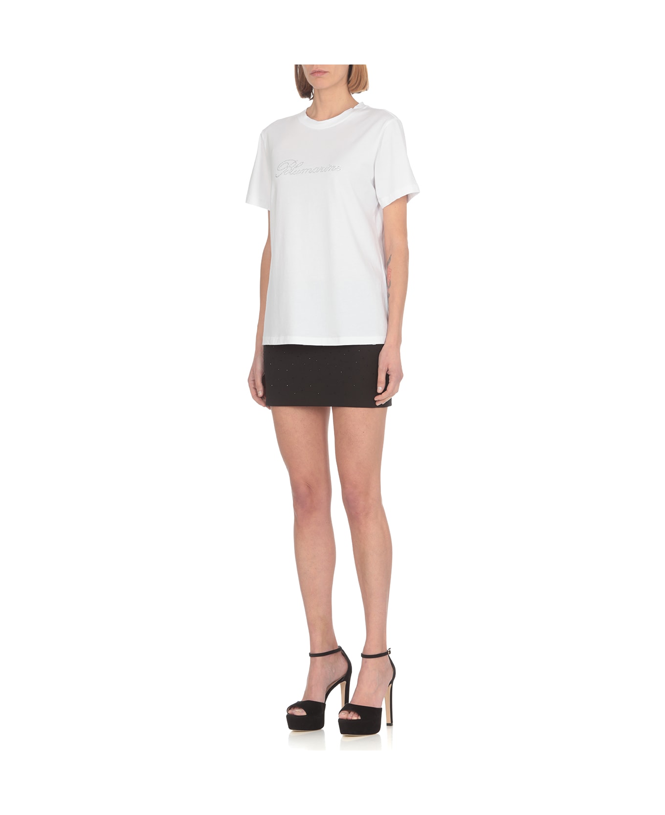 Blumarine Rhinestones T-shirt - Bianco