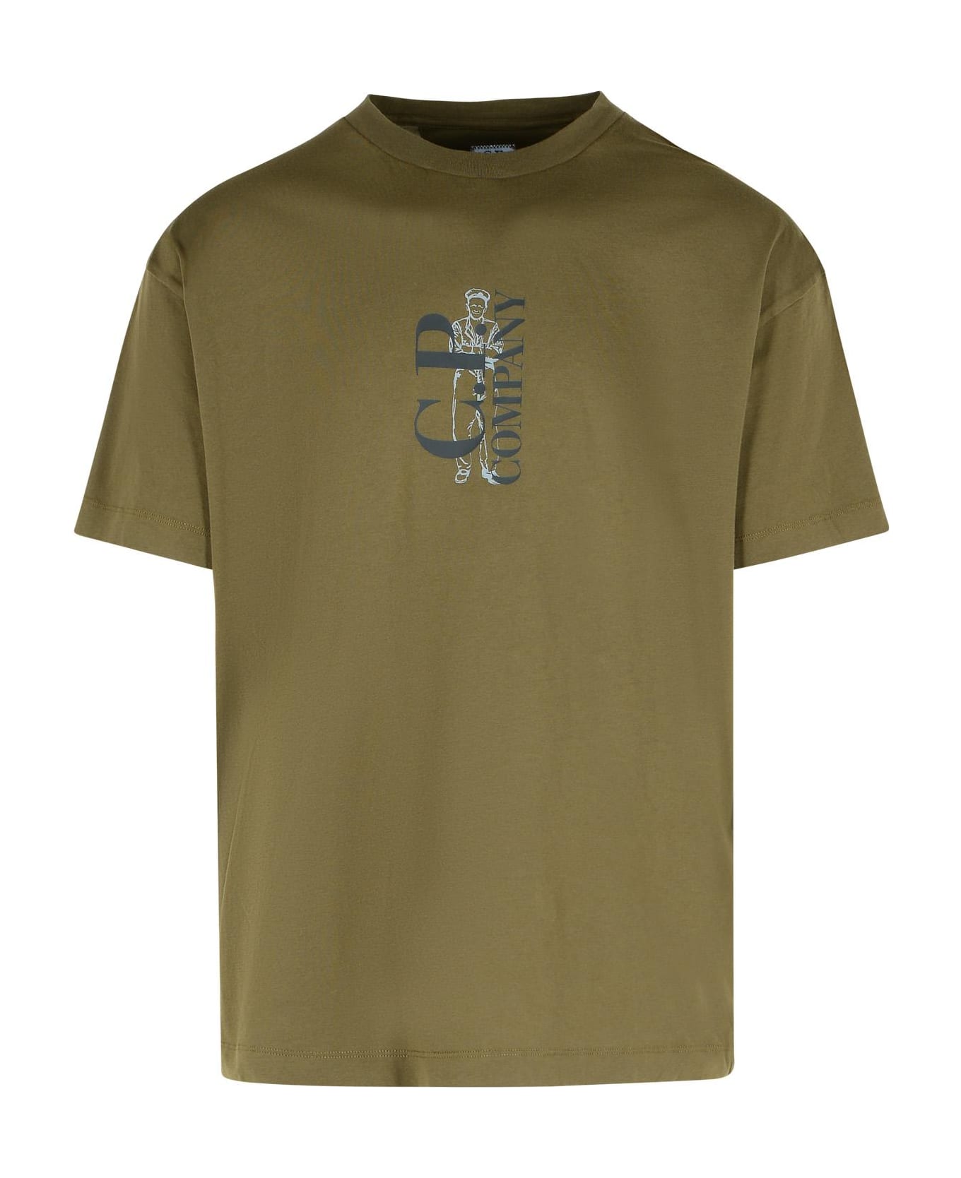 C.P. Company Green Cotton T-shirt - Green