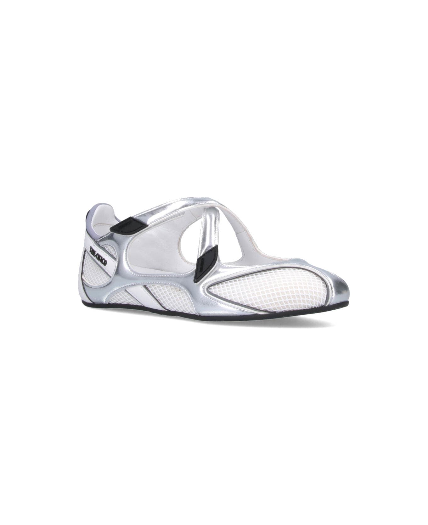 The Attico 'floor 01' Flat Ballet Flats - SILVER/WHITE