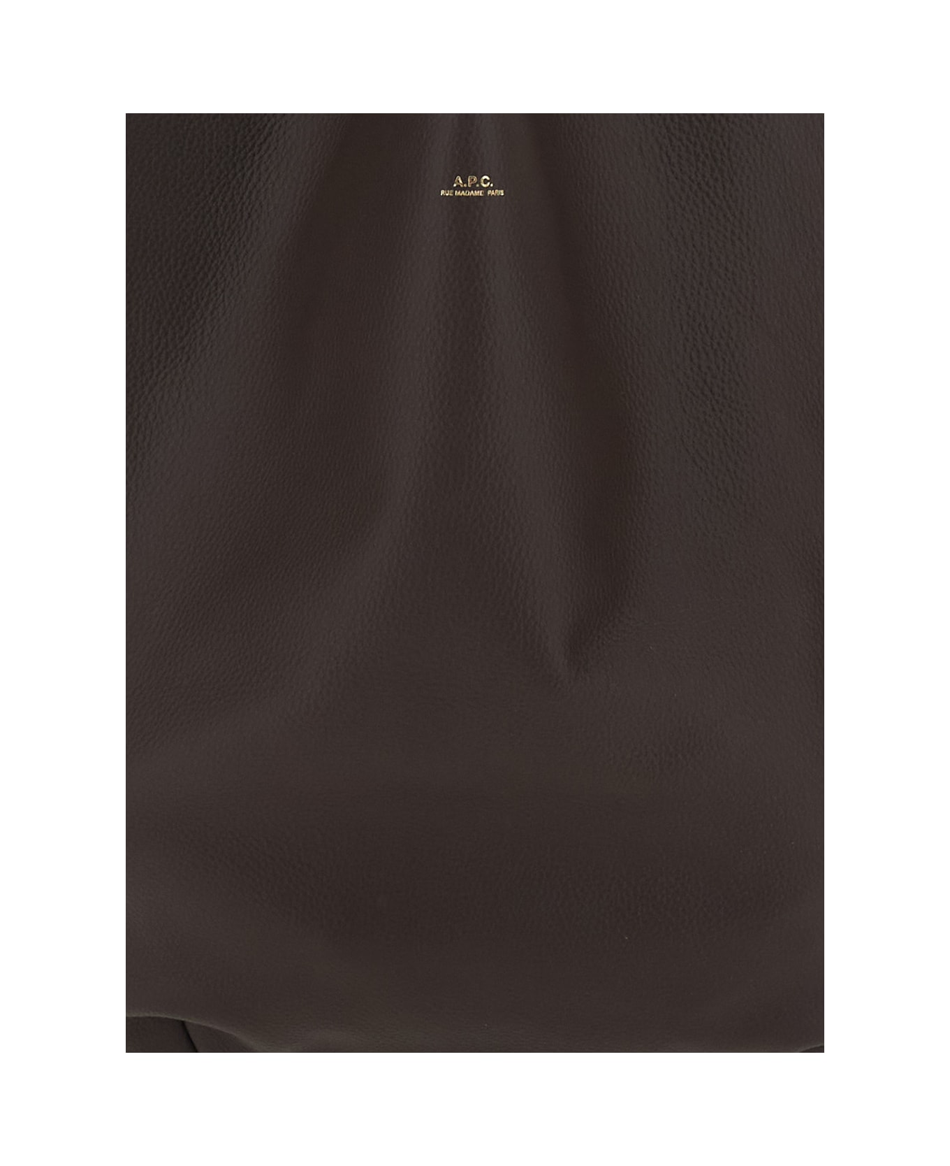 A.P.C. 'le Neige' Brown Shoulder Bag With Embossed Logo On The Front In Hammered Leather Woman - Brown