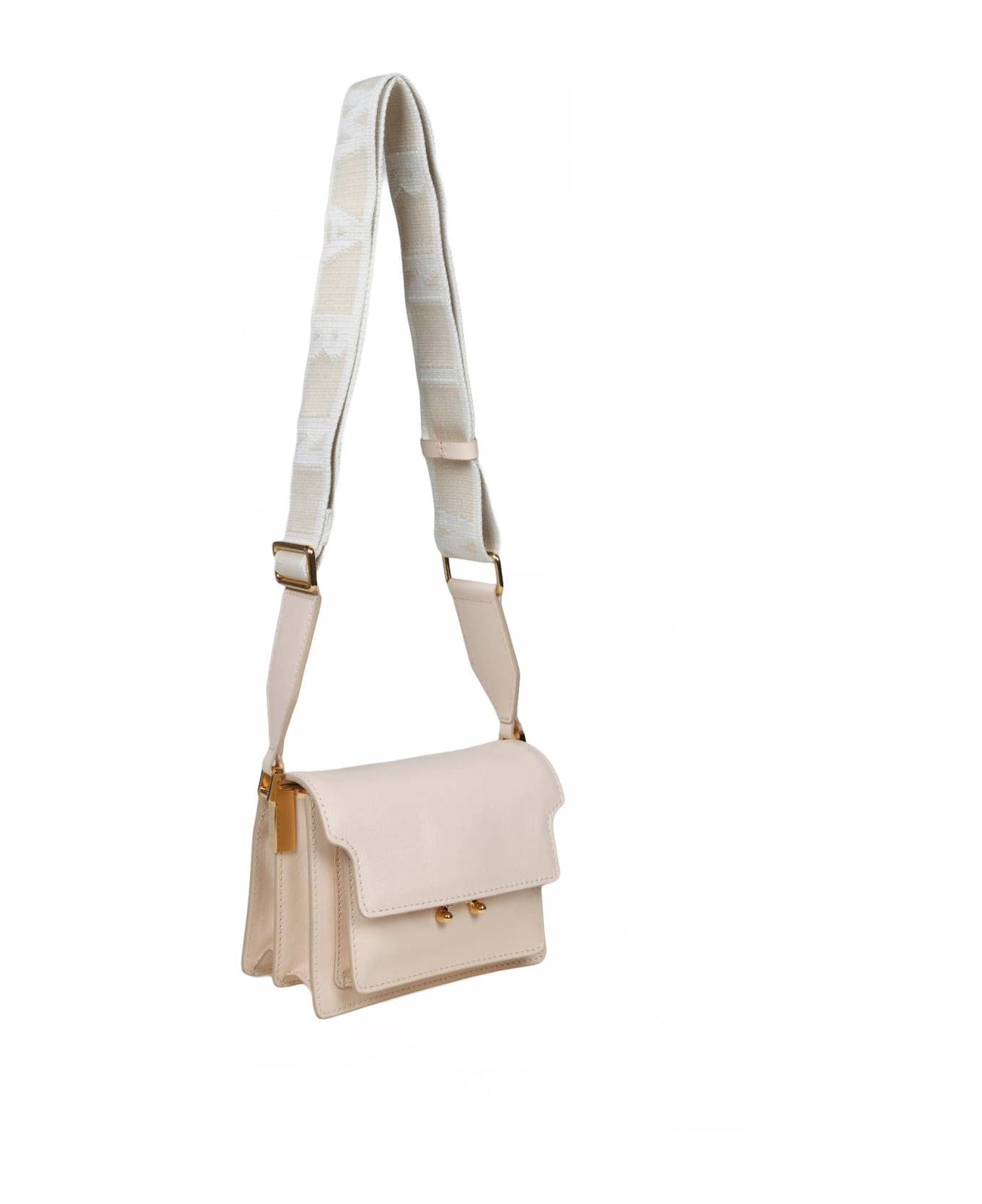 Marni Small Trunk Soft Shoulder Bag In Cream Color Leather - Cream