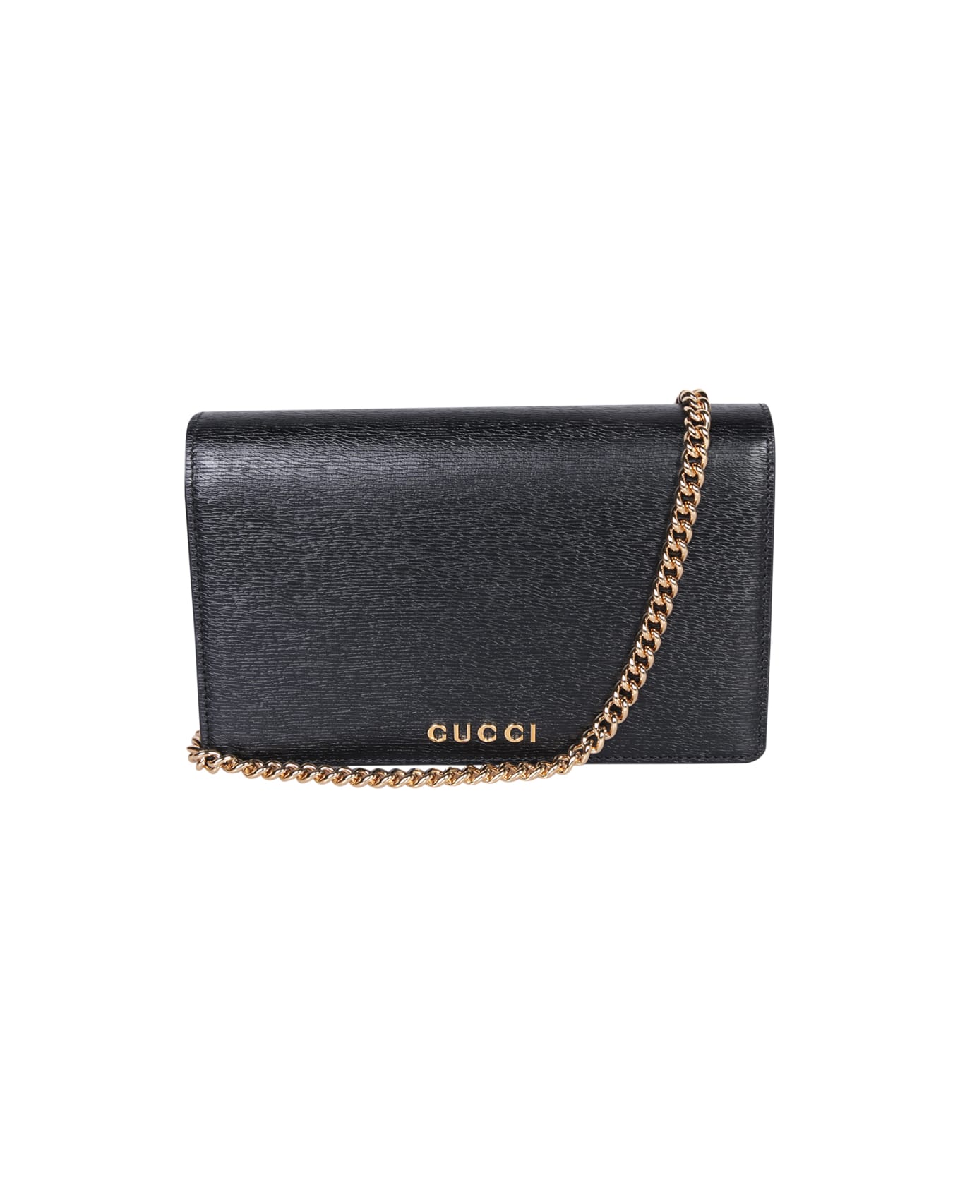 Gucci New Shangai Chain Black Wallet - Black