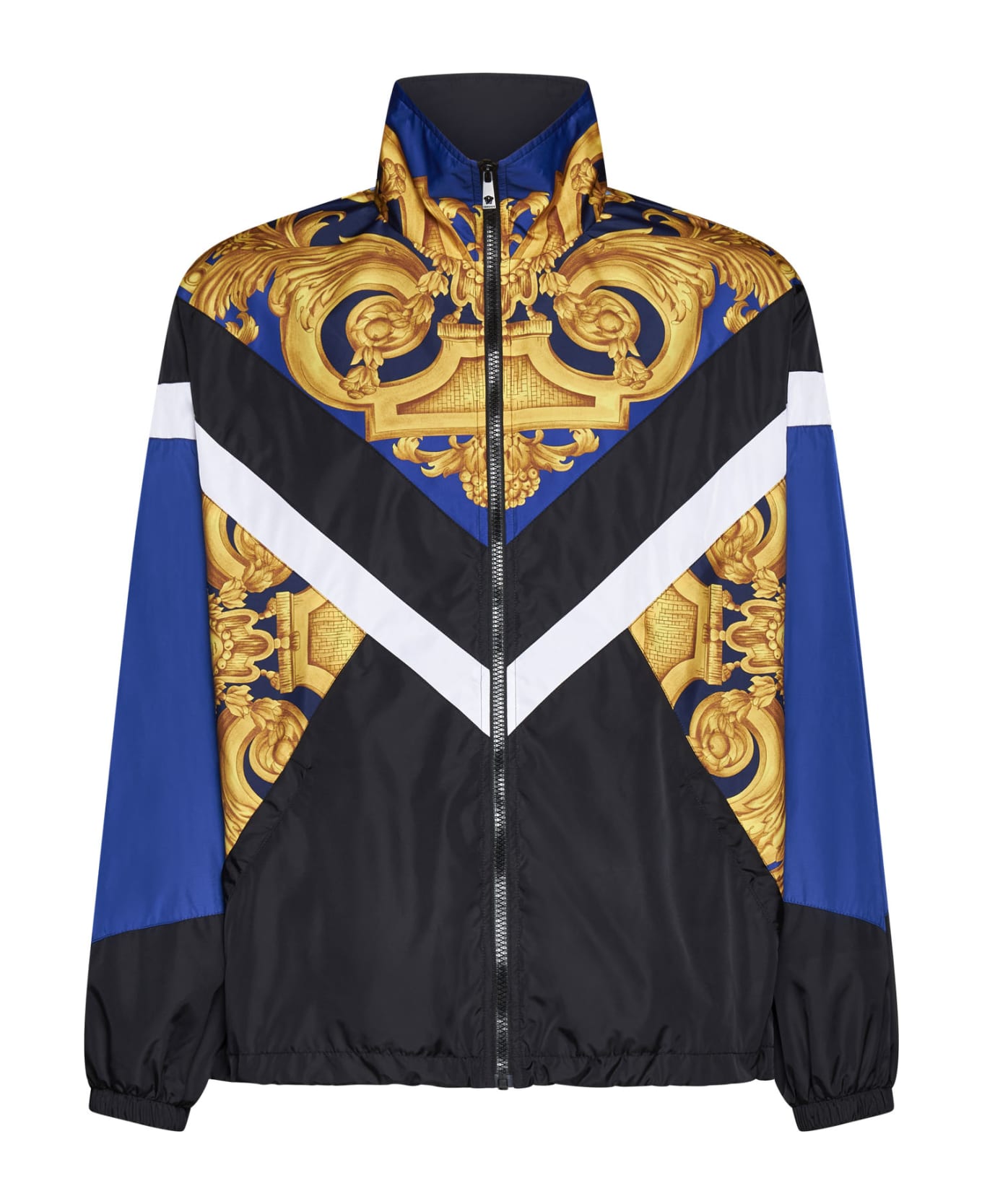 Versace Multicolor Nylon Barocco Jacket - Blue ジャケット