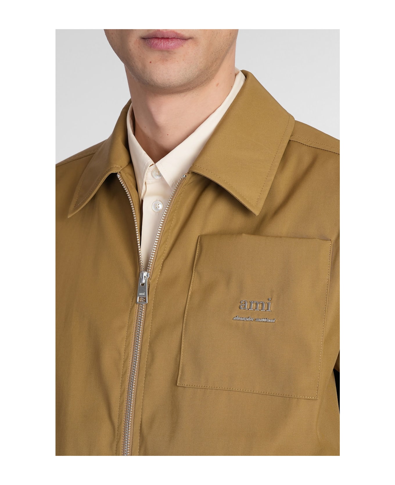 Ami Alexandre Mattiussi Casual Jacket In Beige Polyamide - beige